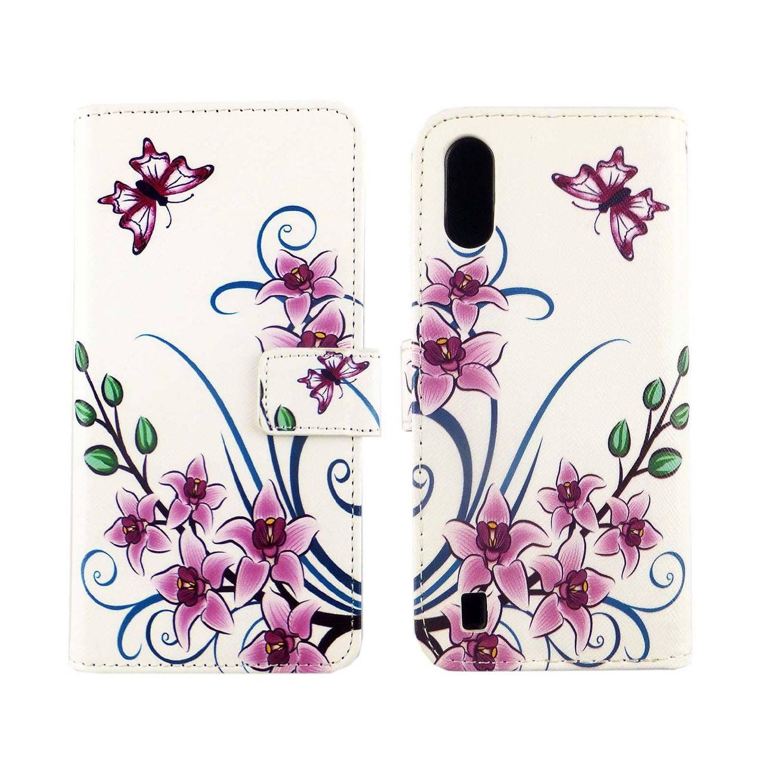 Samsung Galaxy A01 Handyhülle Bookcover Weiß