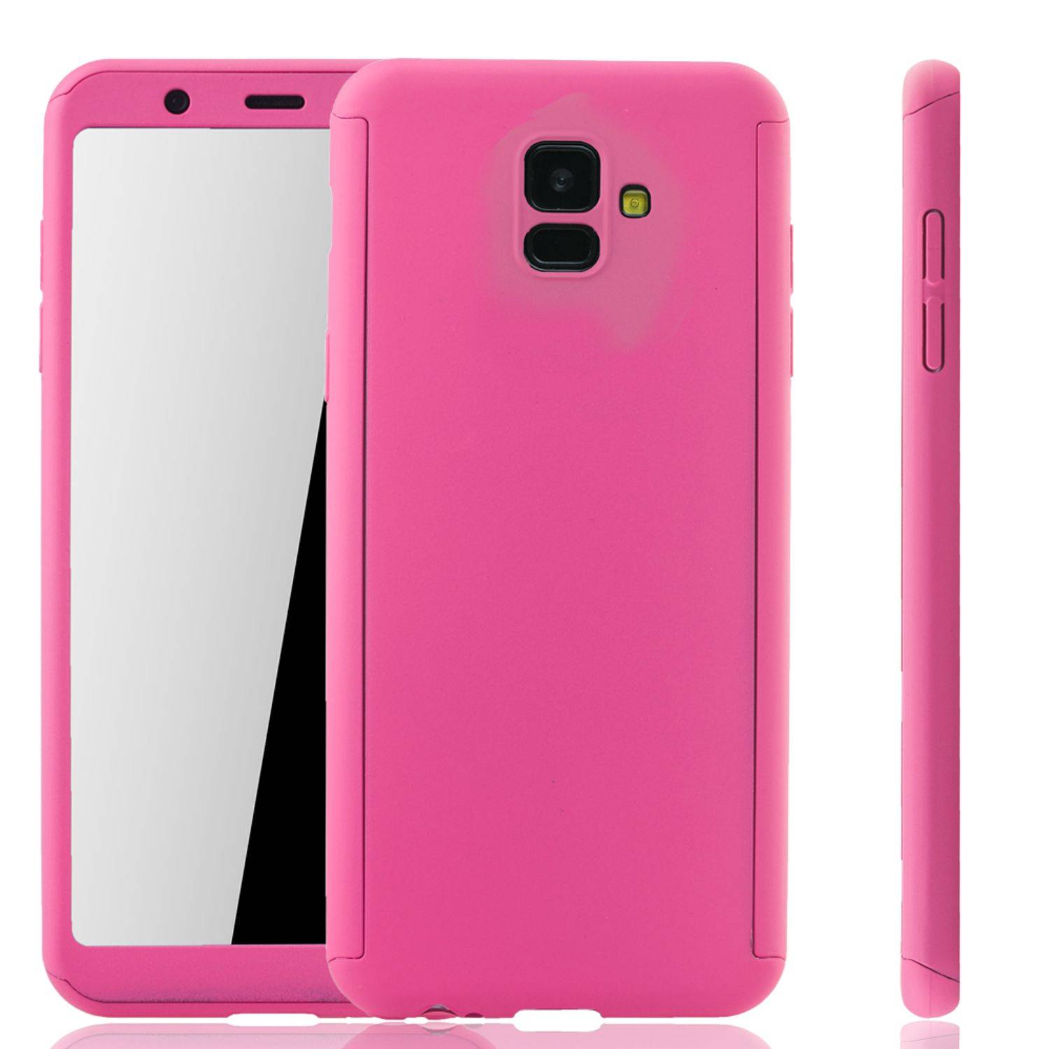 Samsung Galaxy A6 (2018) Handyhülle 360 Grad Schutz Full Cover Rosa