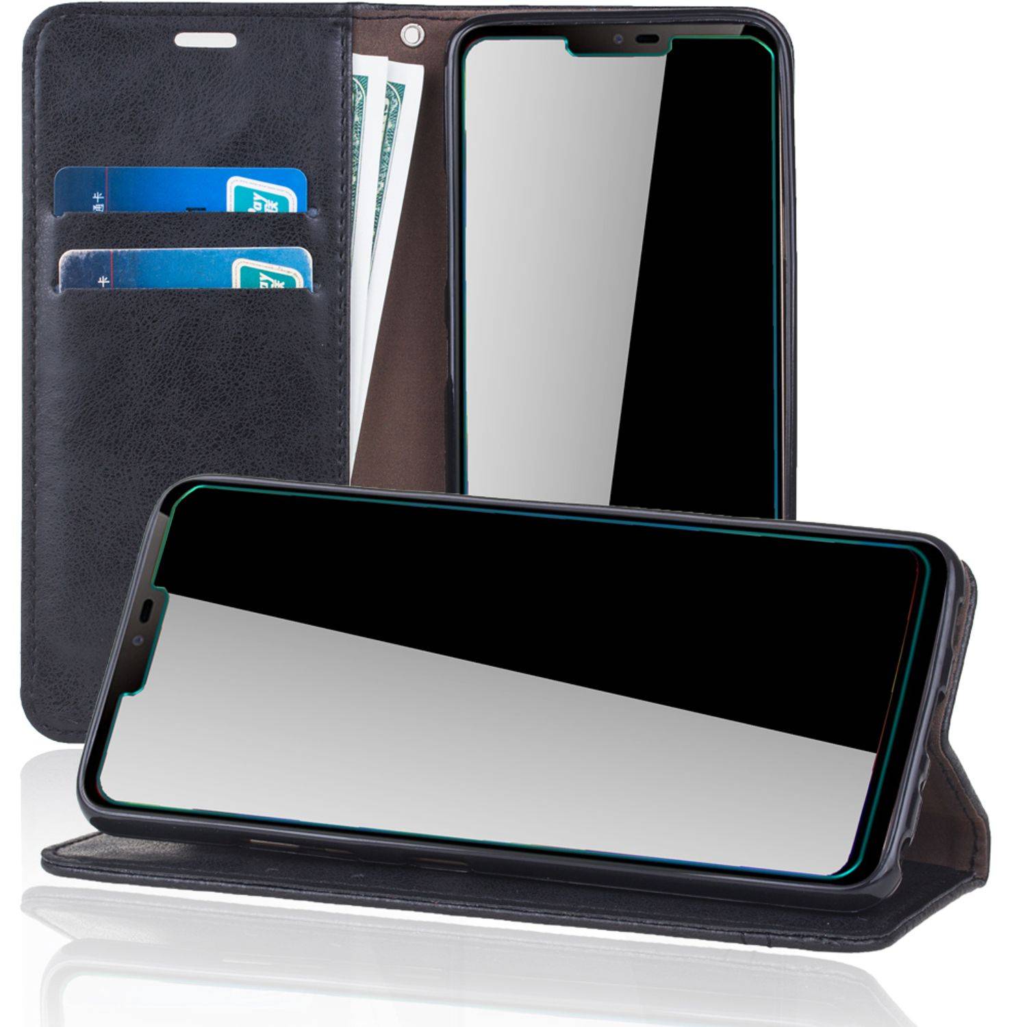 LG G7 Handyhülle Bookcover Schwarz