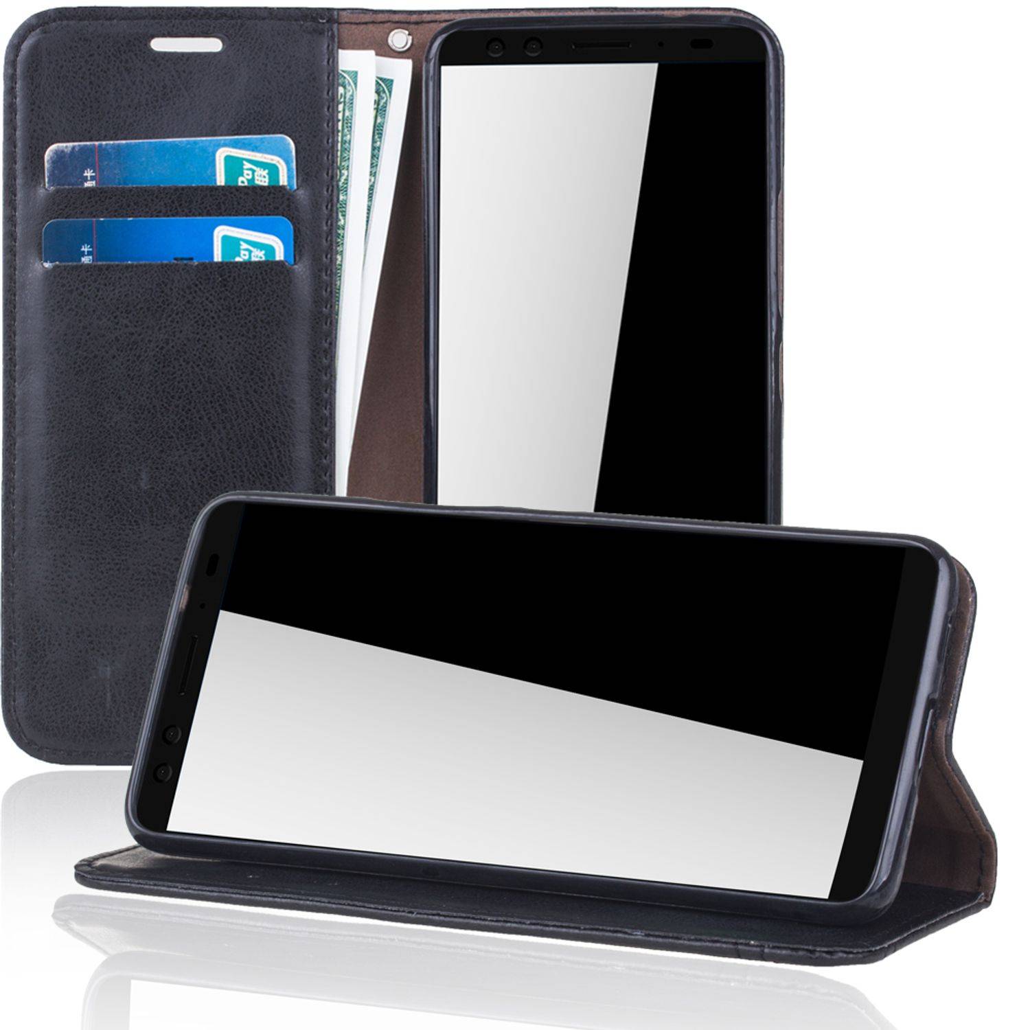 HTC U12 Handyhülle Bookcover Schwarz