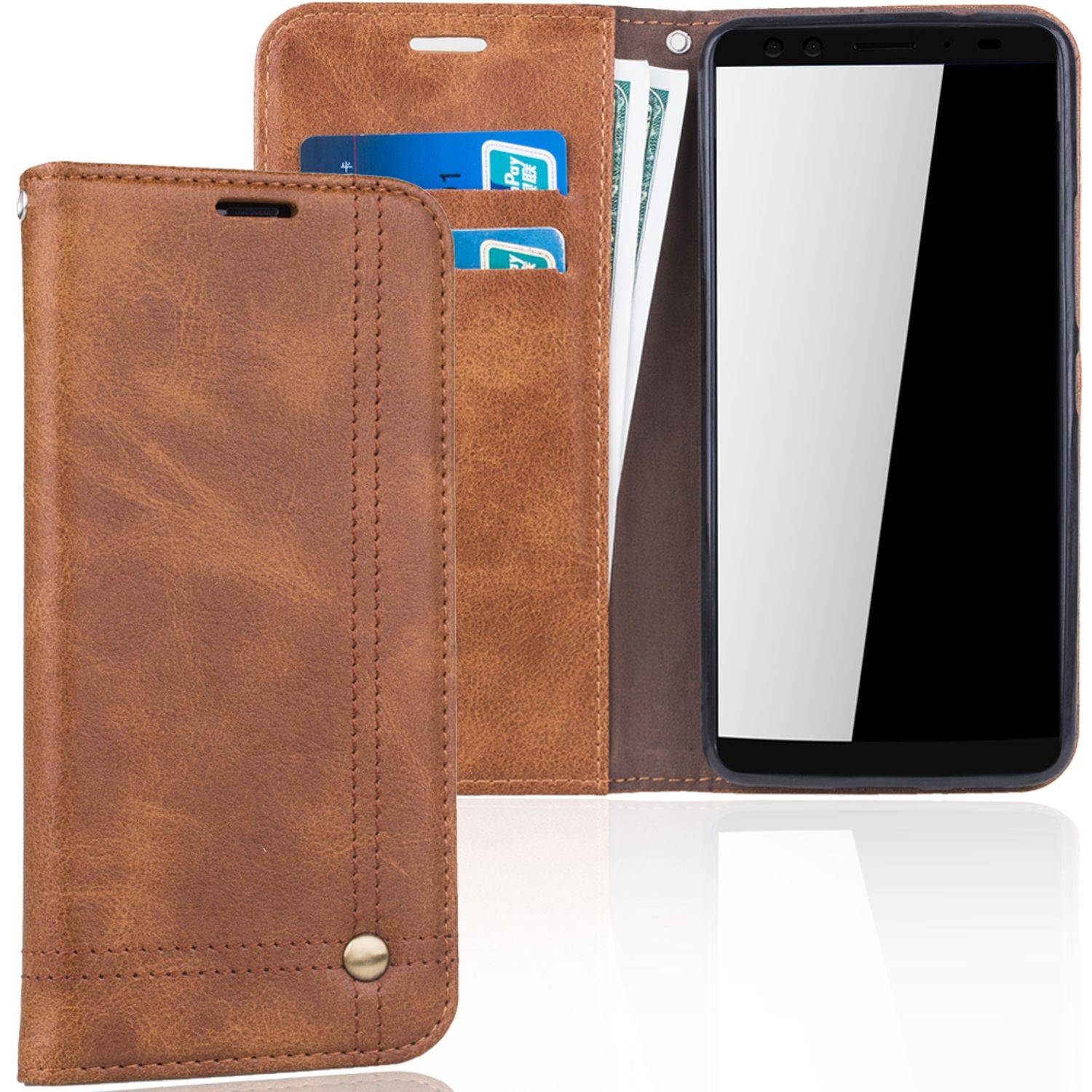 HTC U12 Handyhülle Bookcover Braun
