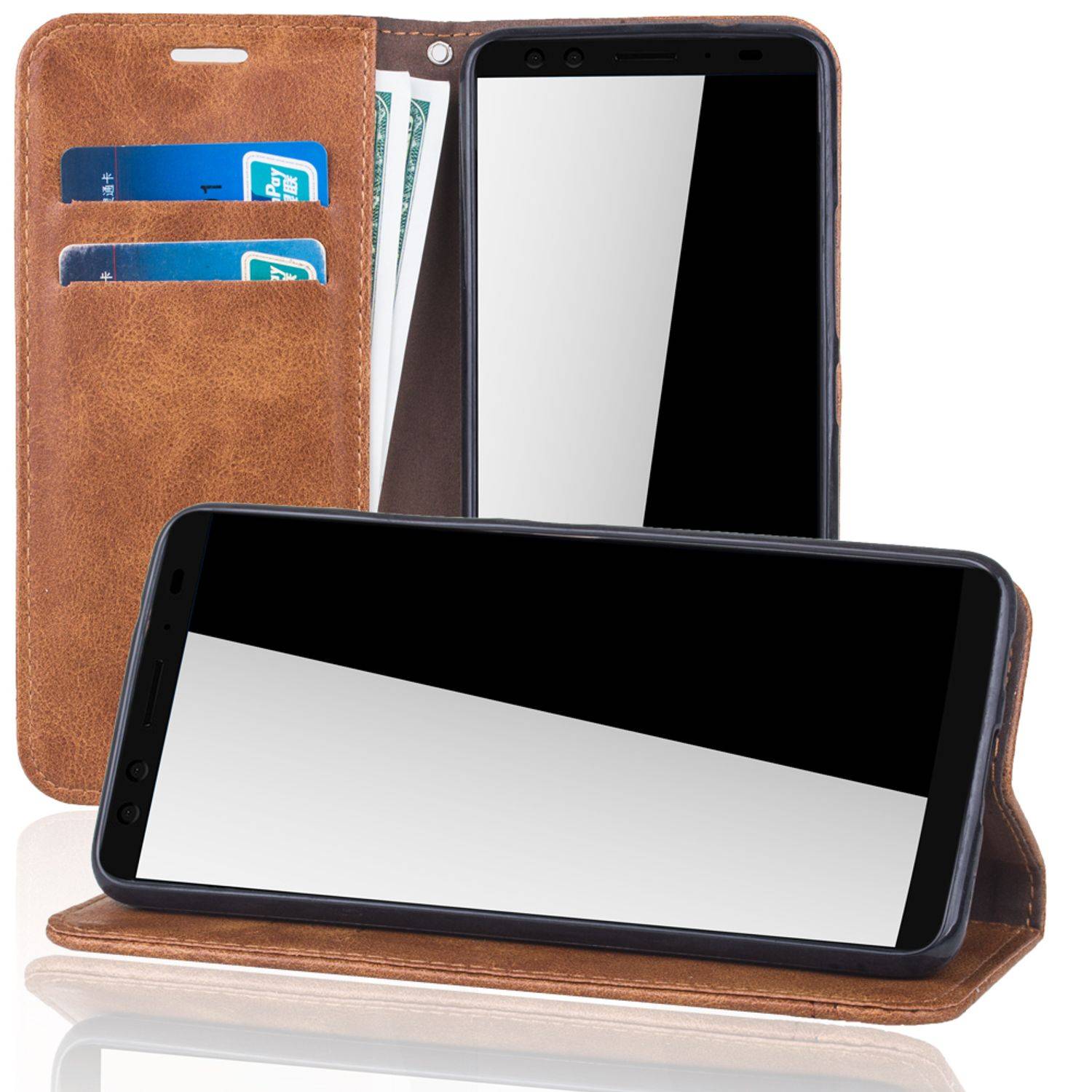 HTC U12 Handyhülle Bookcover Braun