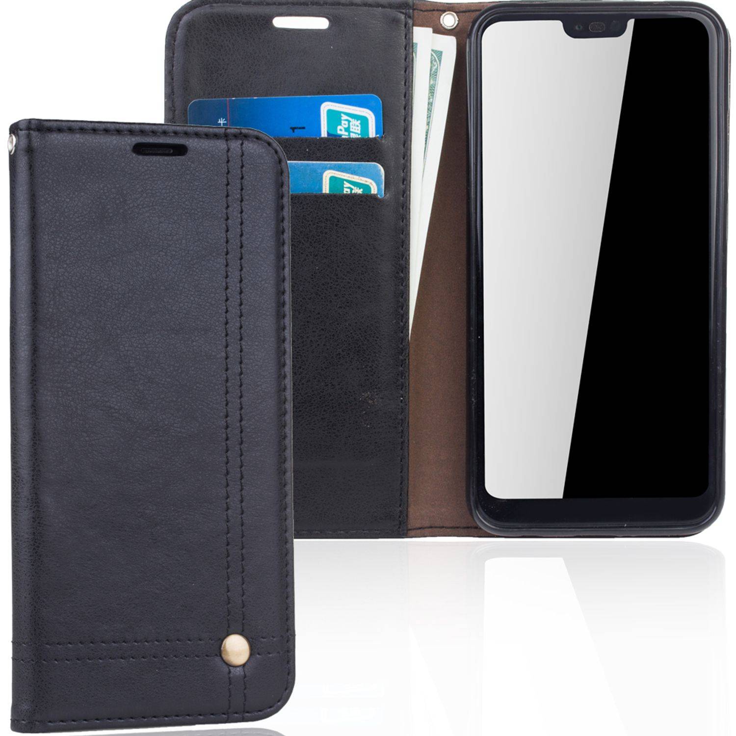 Huawei Honor 10 Handyhülle Bookcover Schwarz