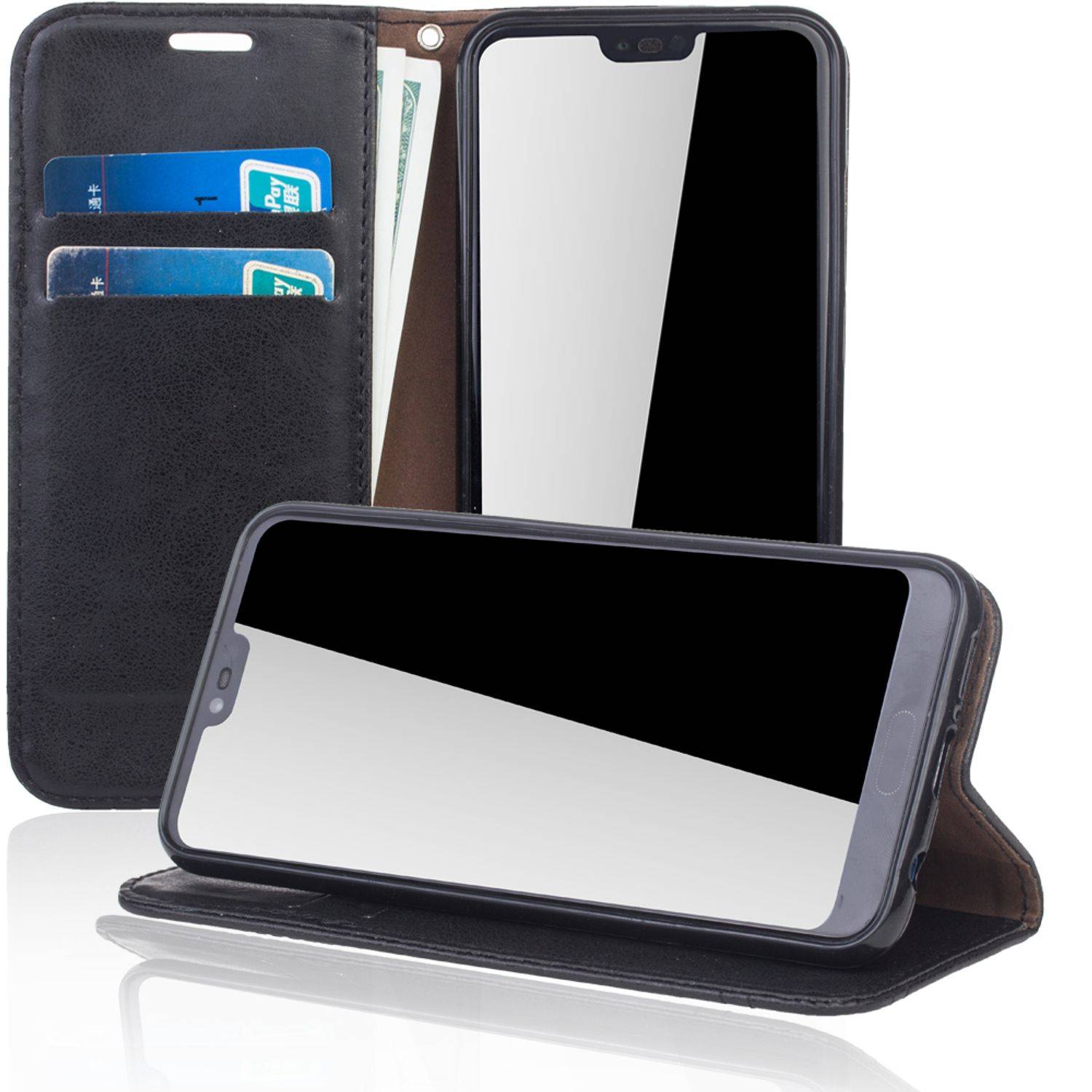 Huawei Honor 10 Handyhülle Bookcover Schwarz