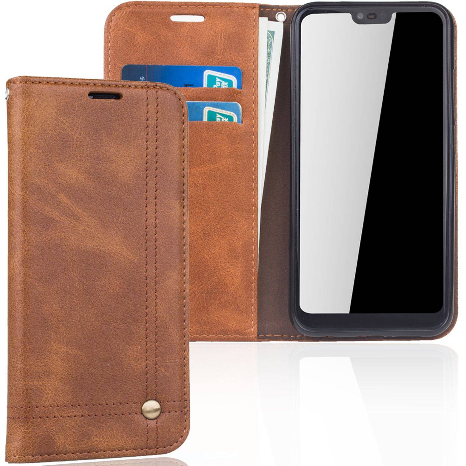 Huawei Honor 10 Handyhülle Bookcover Braun