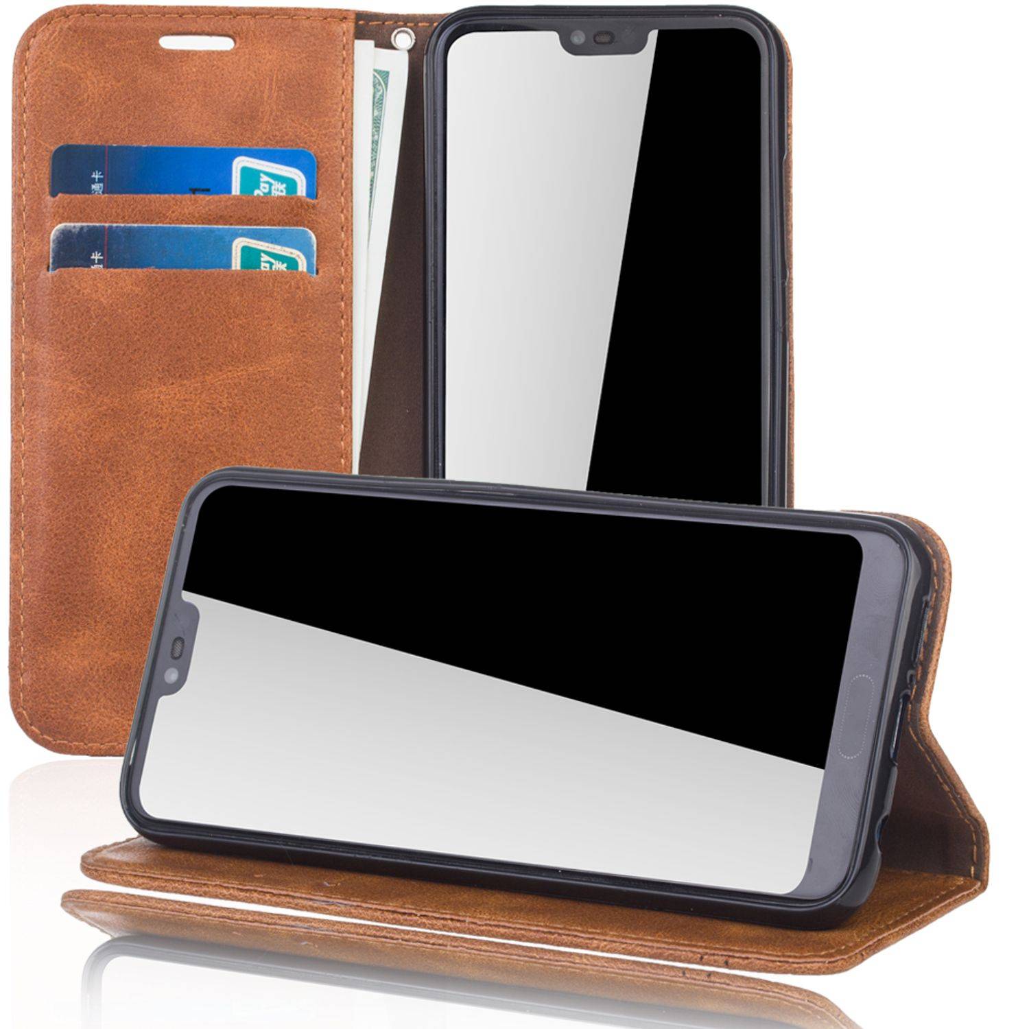 Huawei Honor 10 Handyhülle Bookcover Braun