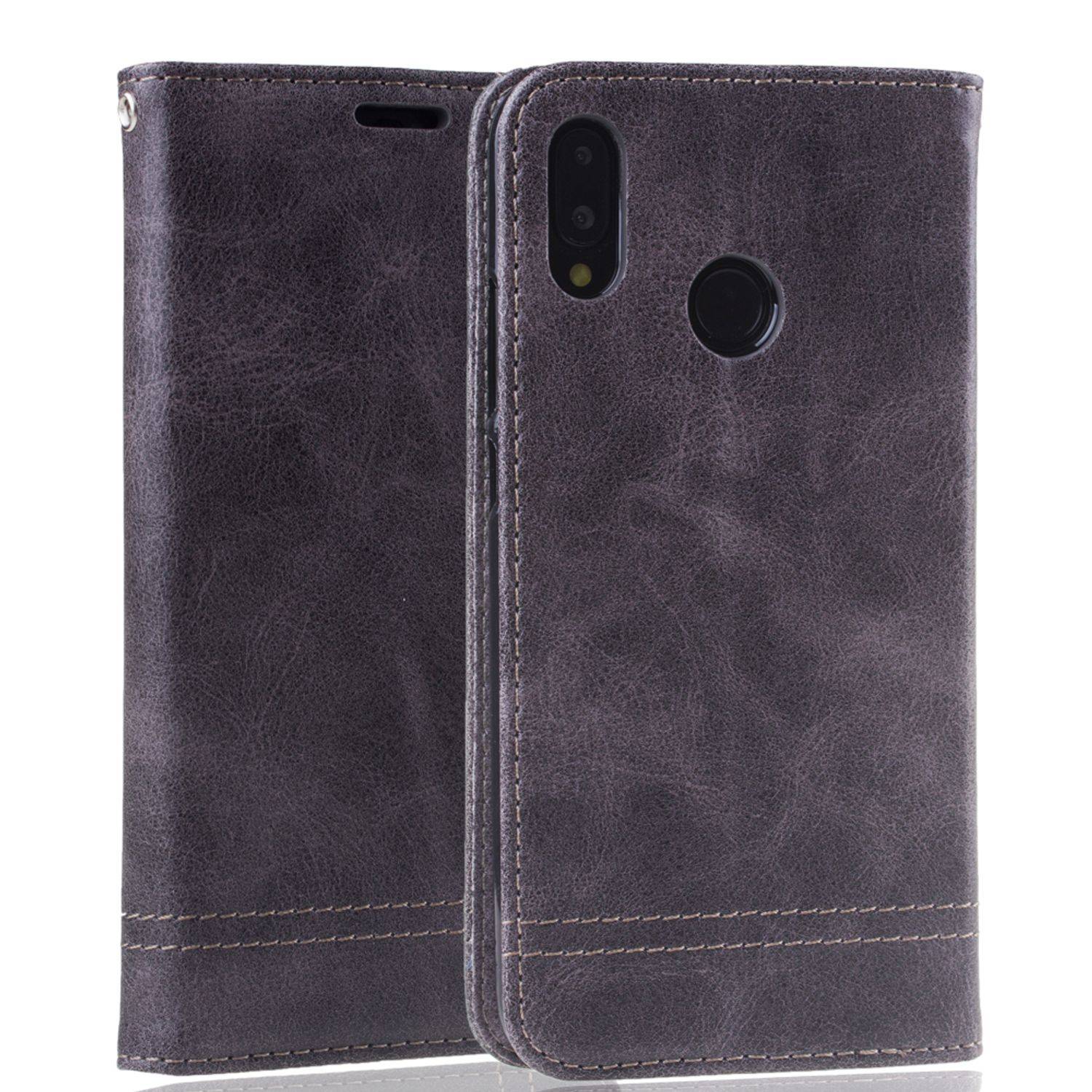 Huawei P20 Lite Handyhülle Bookcover Grau