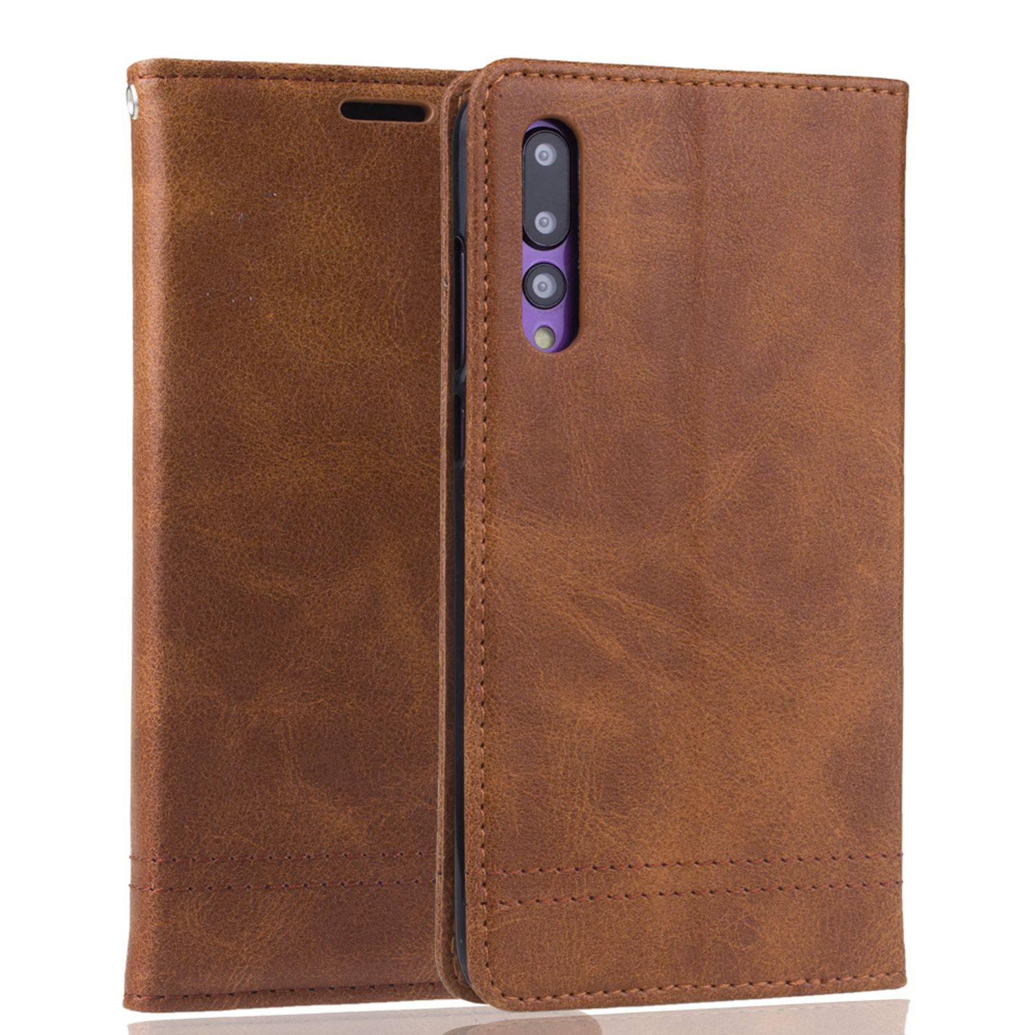Huawei P20 Pro Handyhülle Bookcover Braun