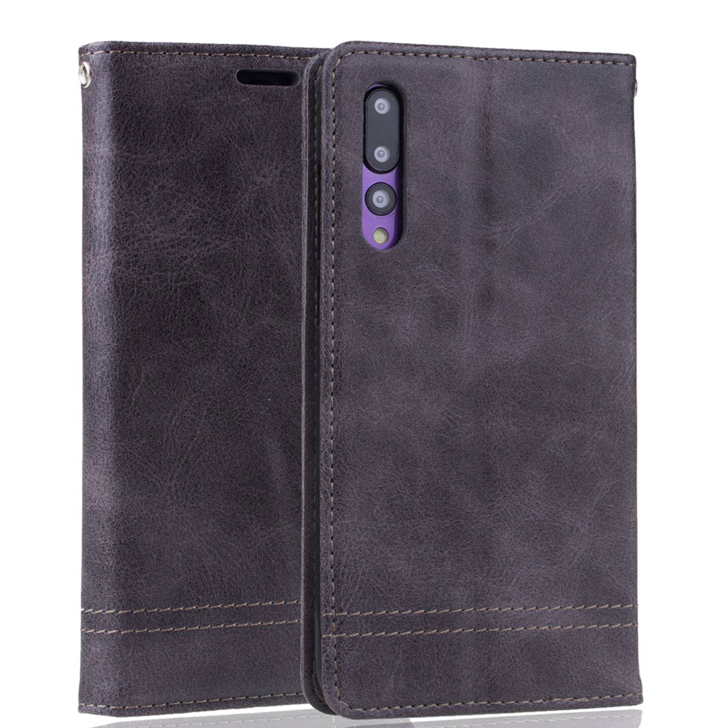 Huawei P20 Pro Handyhülle Bookcover Grau