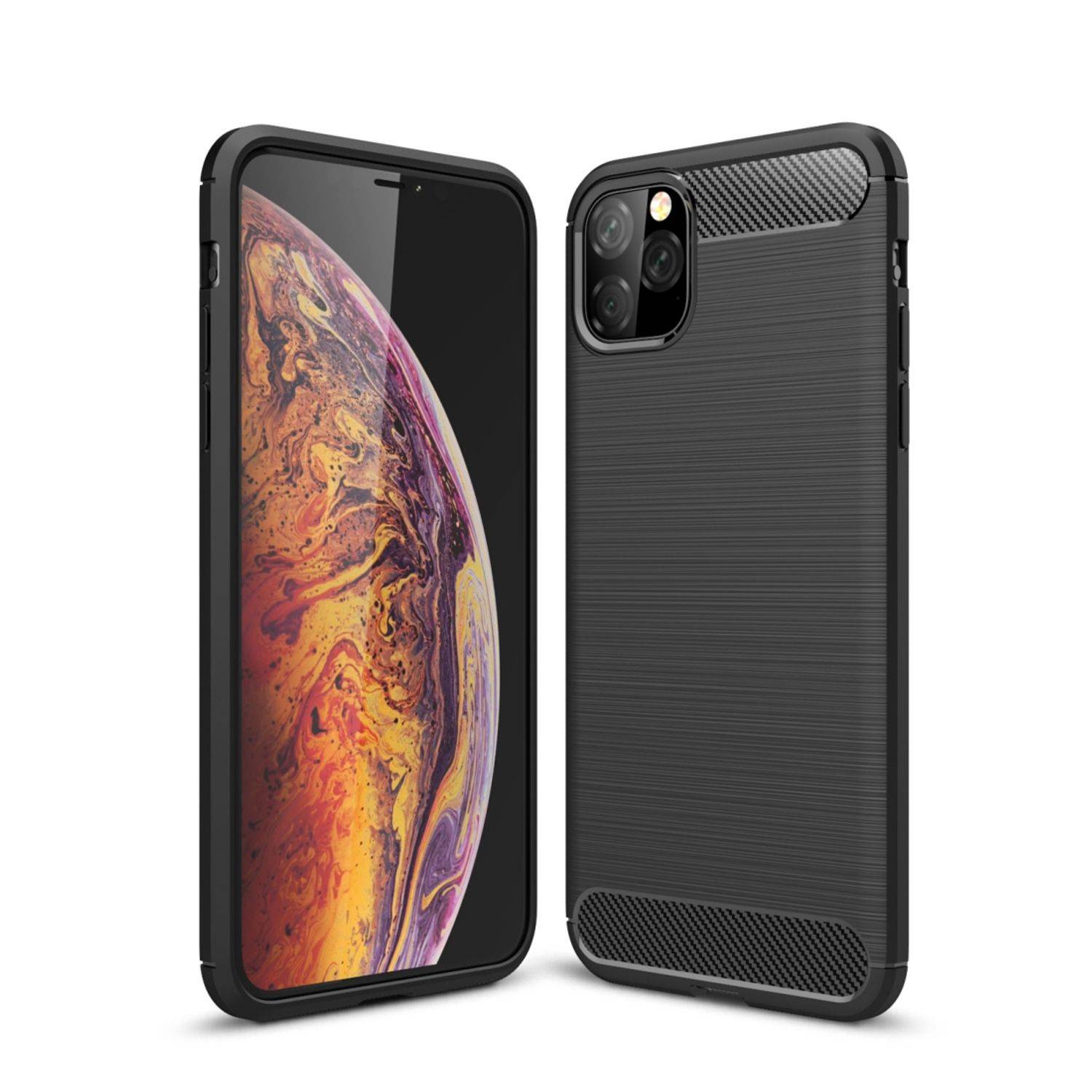 Apple iPhone 11 Handyhülle Carbon Optik Backcover Grau