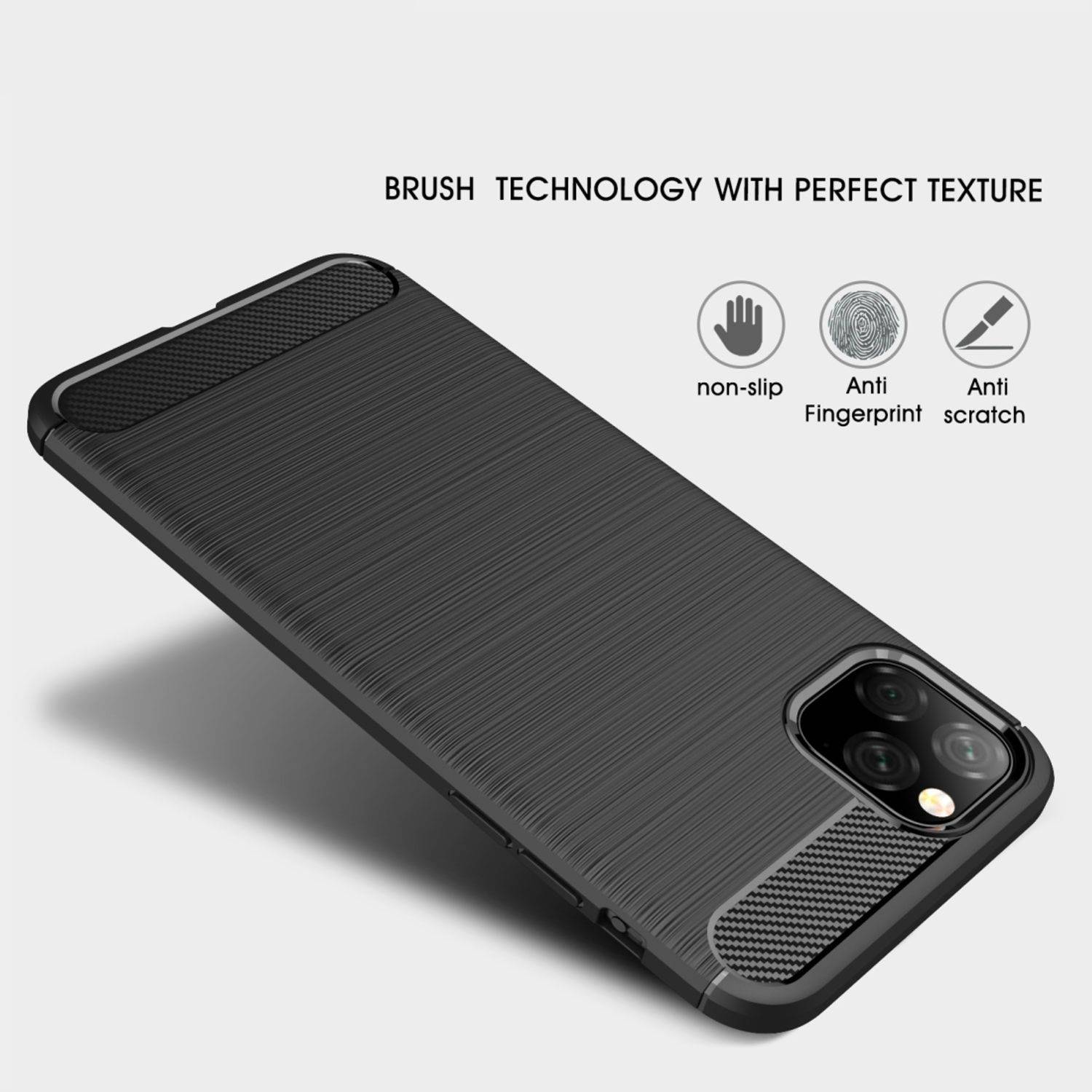 Apple iPhone 11 Handyhülle Carbon Optik Backcover Grau
