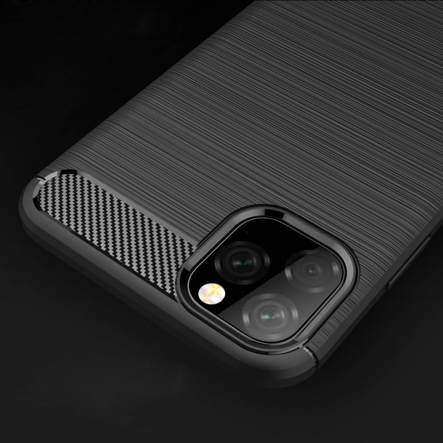 Apple iPhone 11 Handyhülle Carbon Optik Backcover Grau