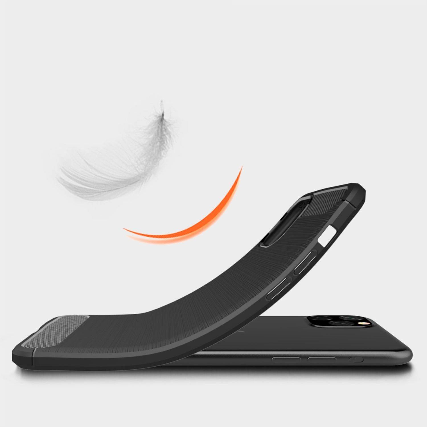 Apple iPhone 11 Handyhülle Carbon Optik Backcover Grau