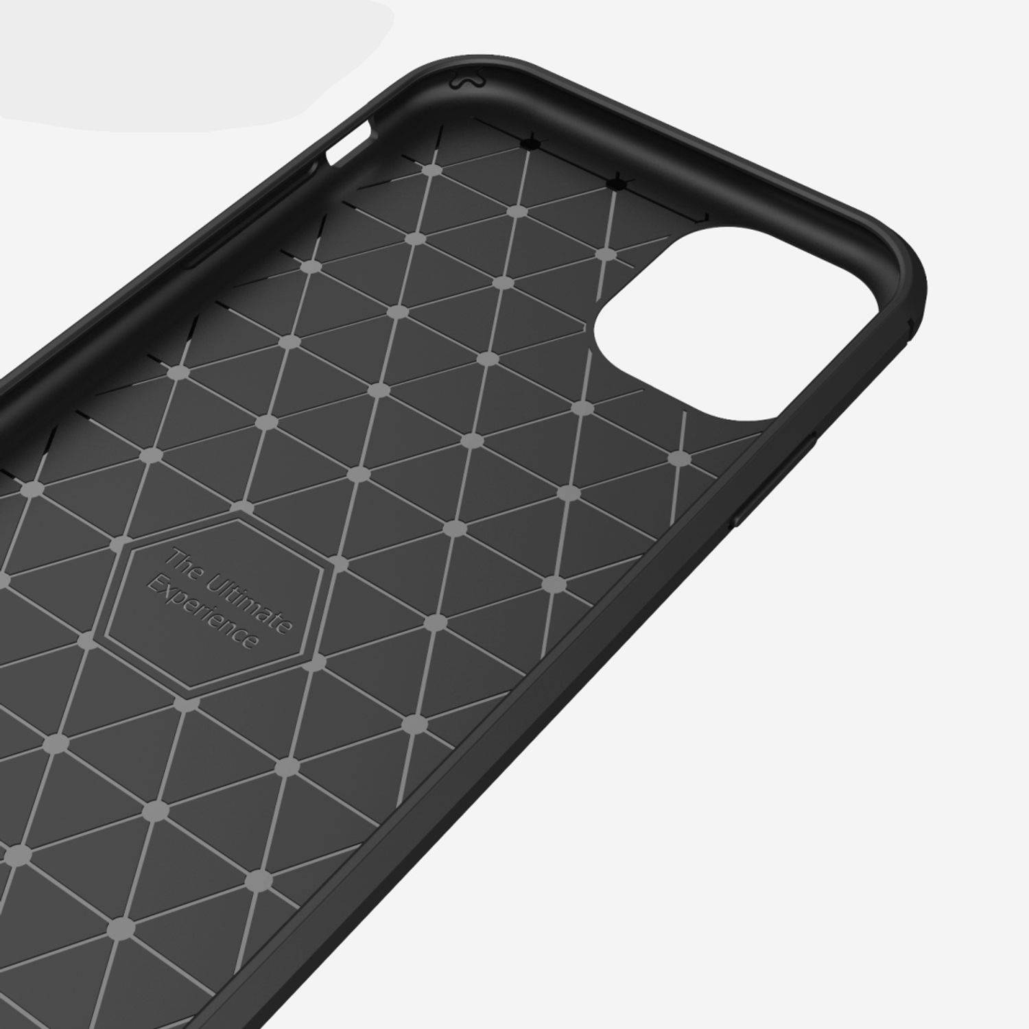 Apple iPhone 11 Pro Max Handyhülle Carbon Optik Backcover Grau