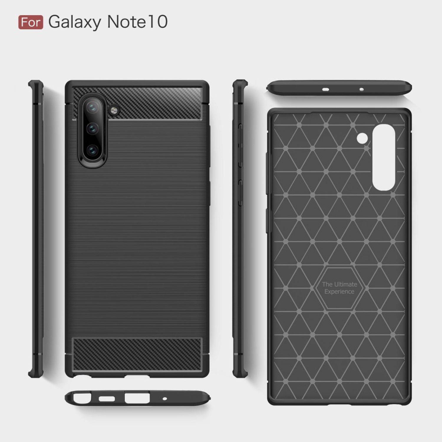 Samsung Galaxy Note 10 Handyhülle Carbon Optik Backcover Blau