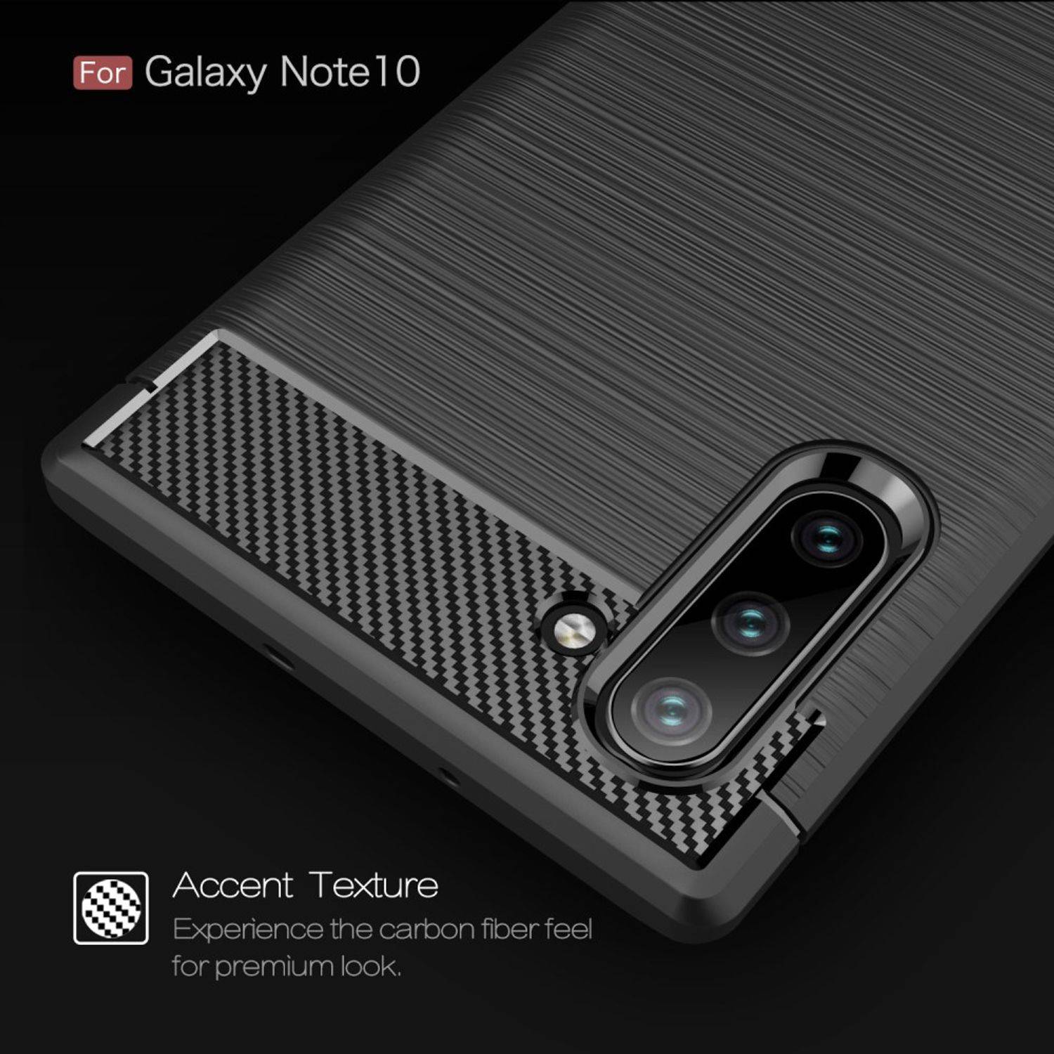 Samsung Galaxy Note 10 Handyhülle Carbon Optik Backcover Blau