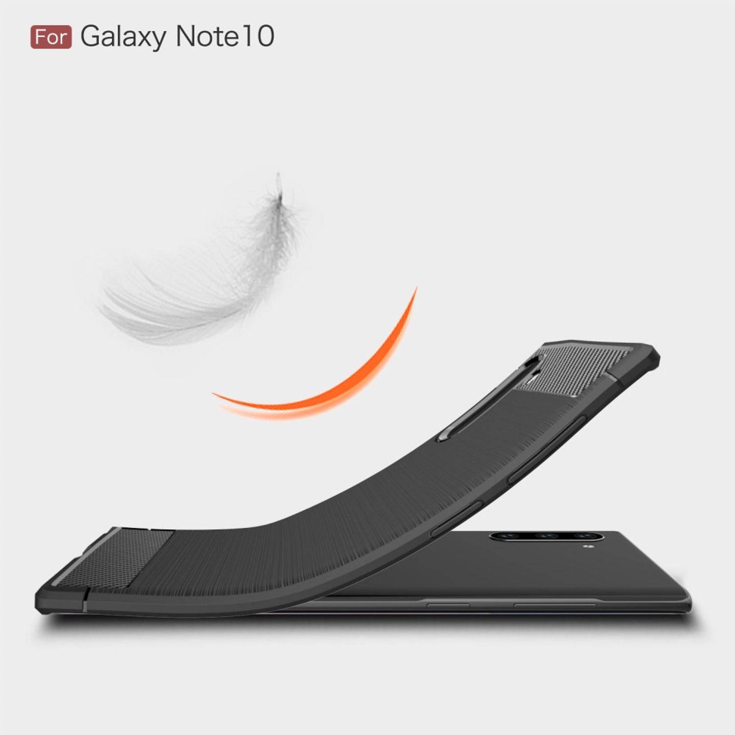 Samsung Galaxy Note 10 Handyhülle Carbon Optik Backcover Grau