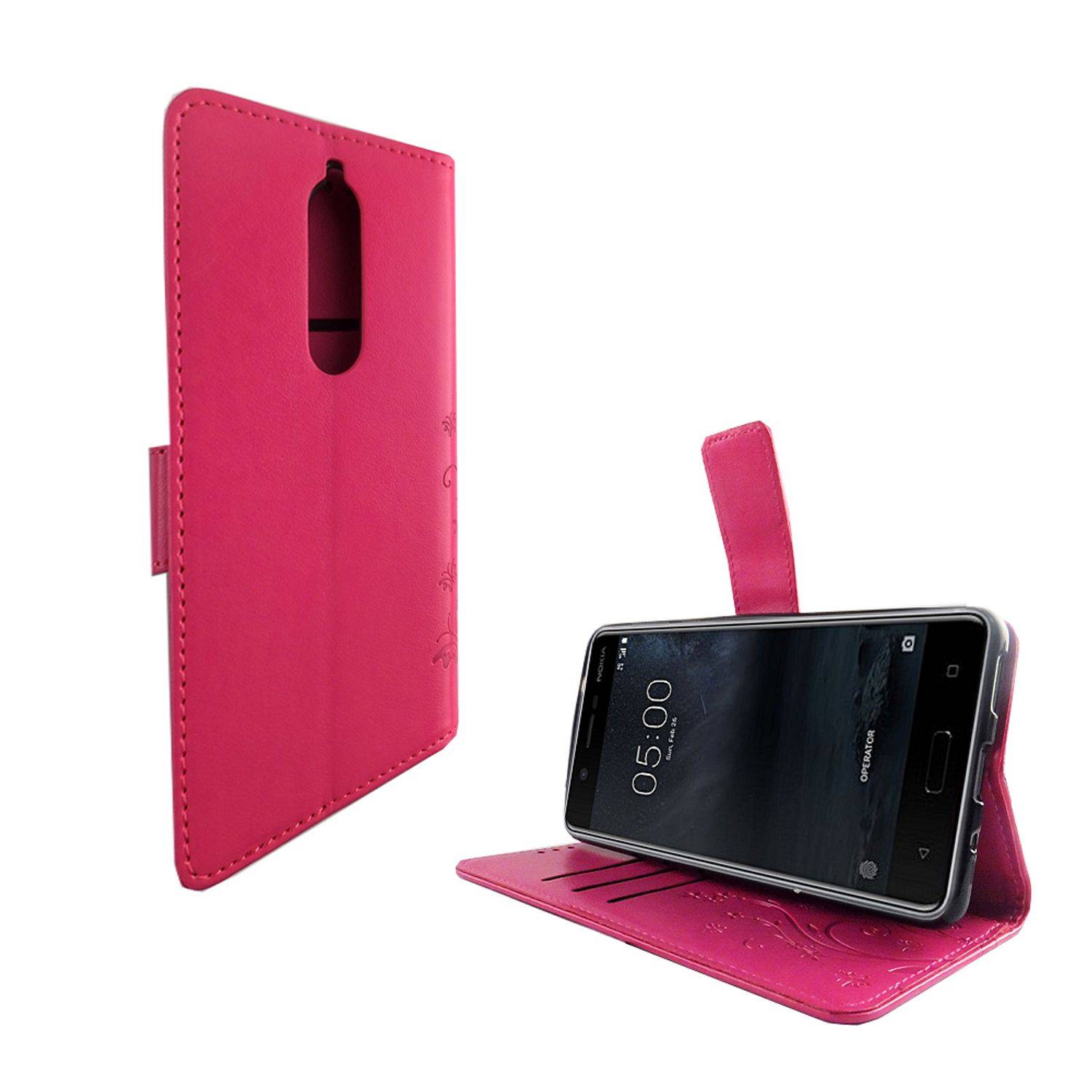 Nokia 5.1 Handyhülle Bookcover Rosa