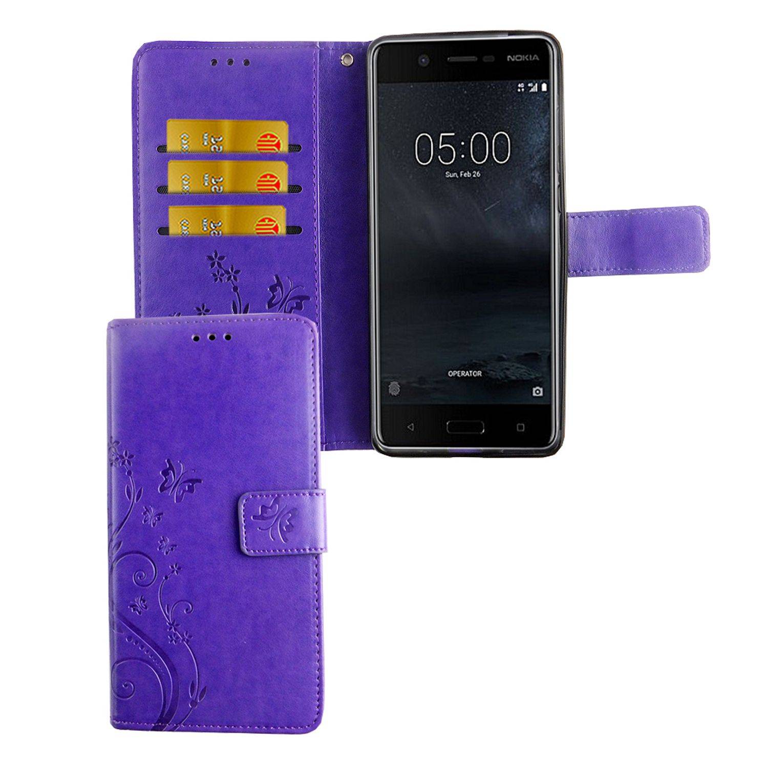 Nokia 5.1 Handyhülle Bookcover Violett