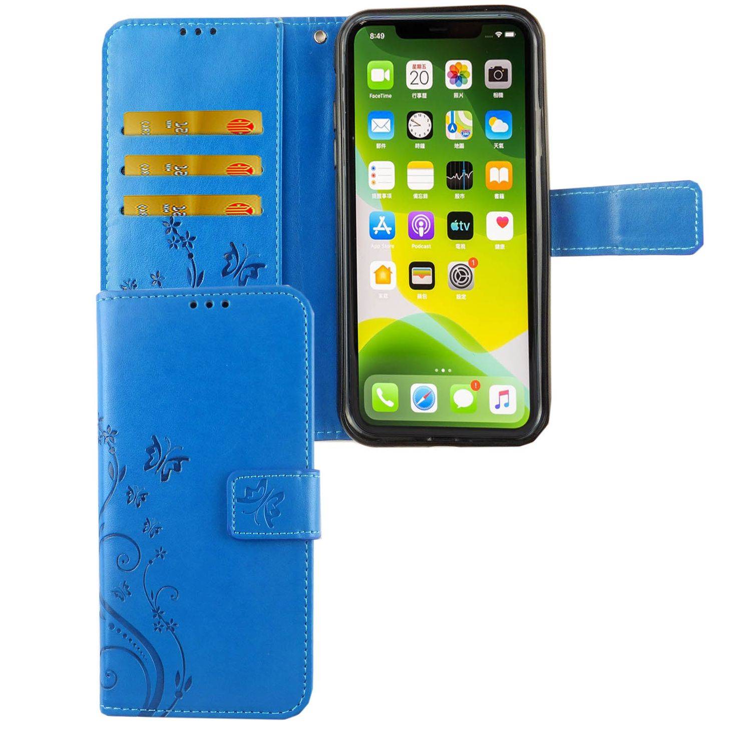 Apple iPhone 11 Pro Handyhülle Bookcover Blau