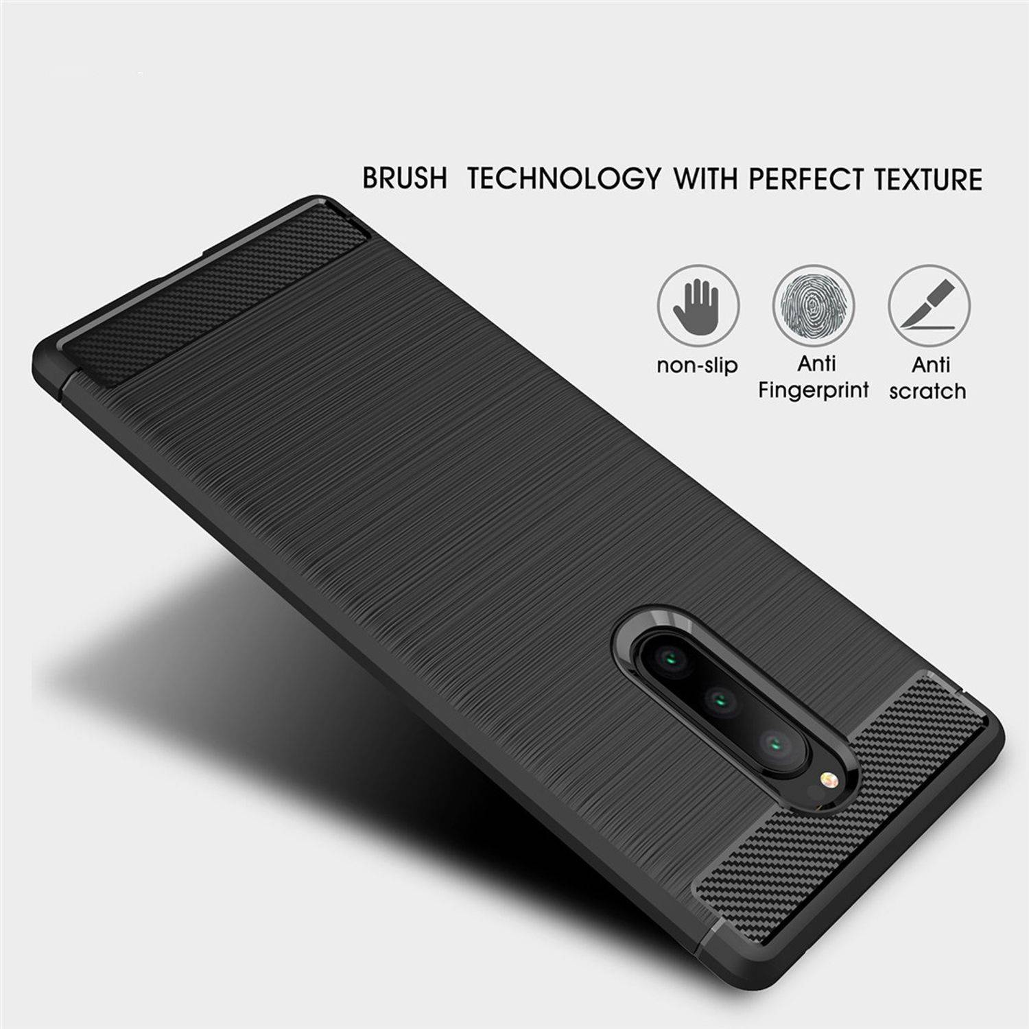 Sony Xperia XZ4 Handyhülle Carbon Optik Backcover Blau