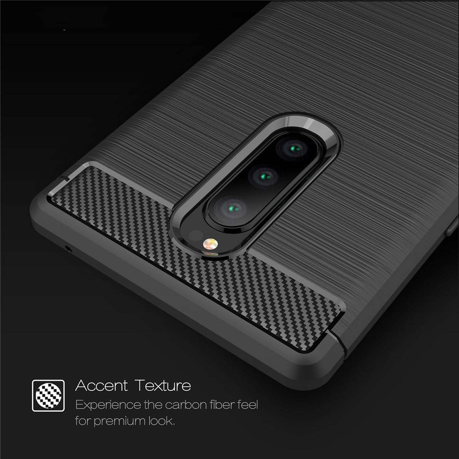 Sony Xperia XZ4 Handyhülle Carbon Optik Backcover Blau