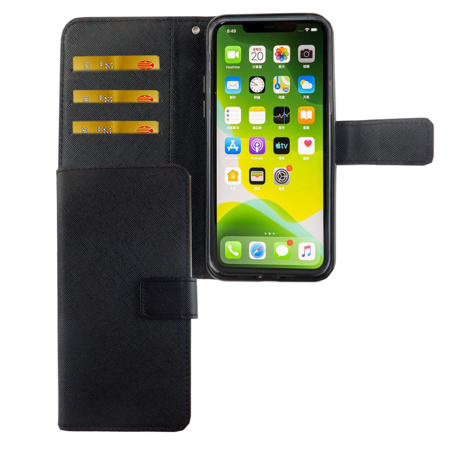 Apple iPhone 11 Pro Max Handyhülle Bookcover Schwarz