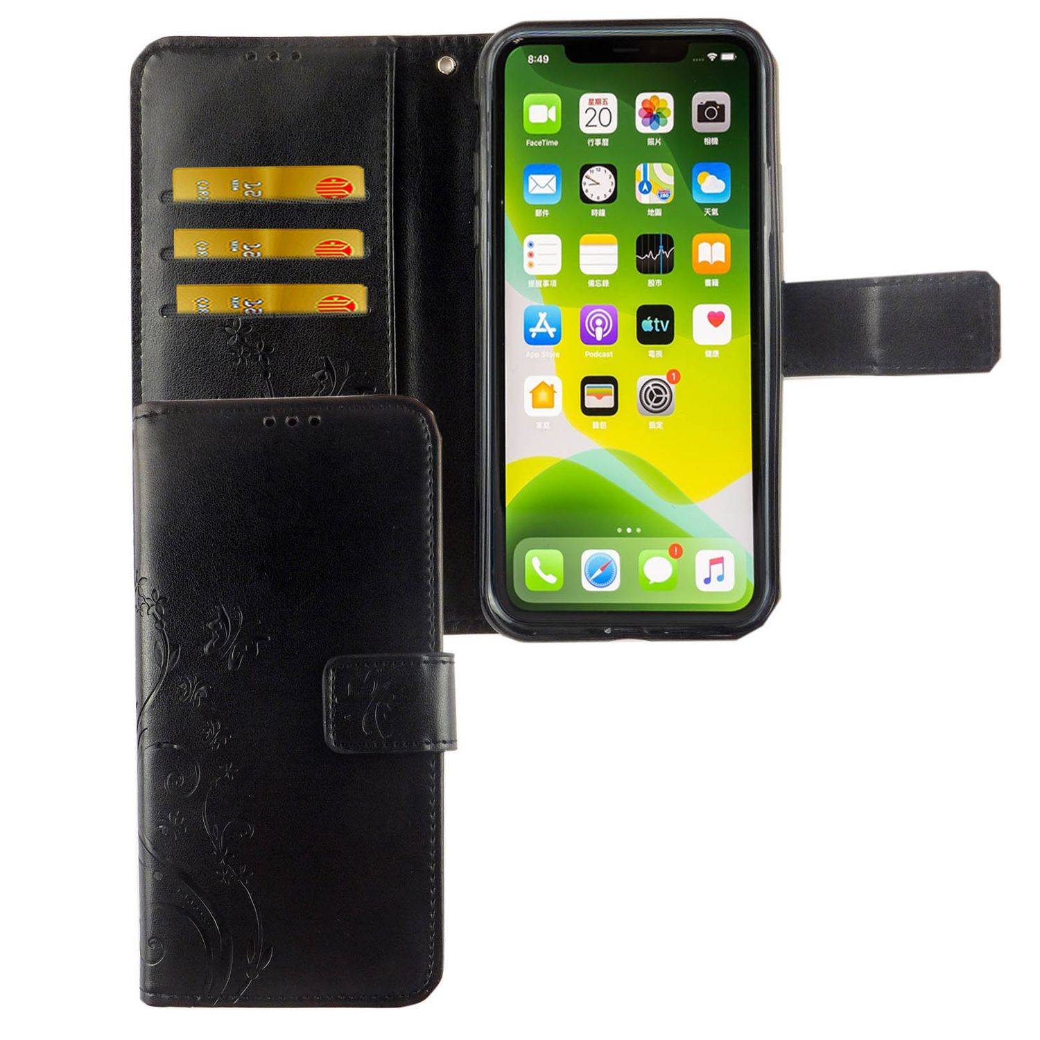 Apple iPhone 11 Pro Max Handyhülle Bookcover Schwarz