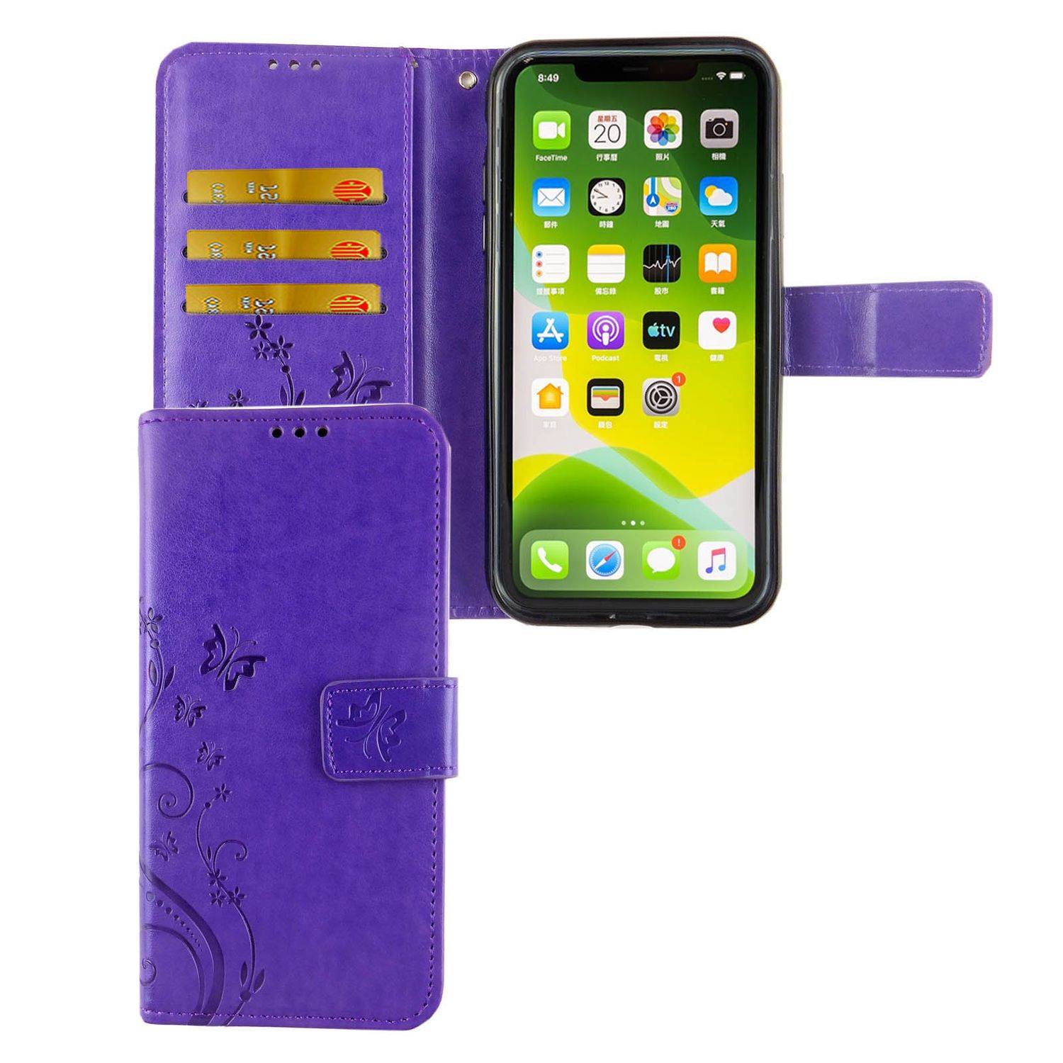 Apple iPhone 11 Pro Max Handyhülle Bookcover Violett