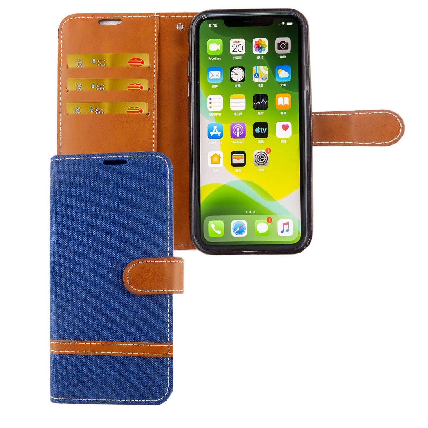 Apple iPhone 11 Pro Max Handyhülle Bookcover Blau