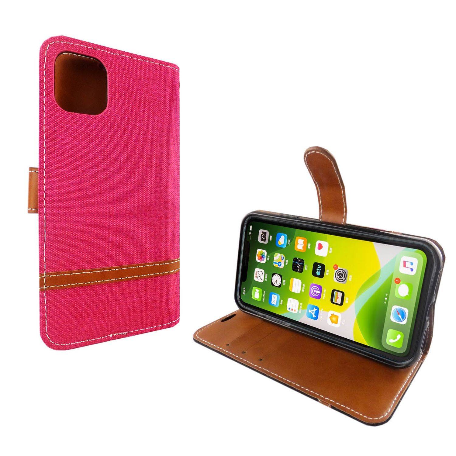 Apple iPhone 11 Pro Max Handyhülle Bookcover Rosa