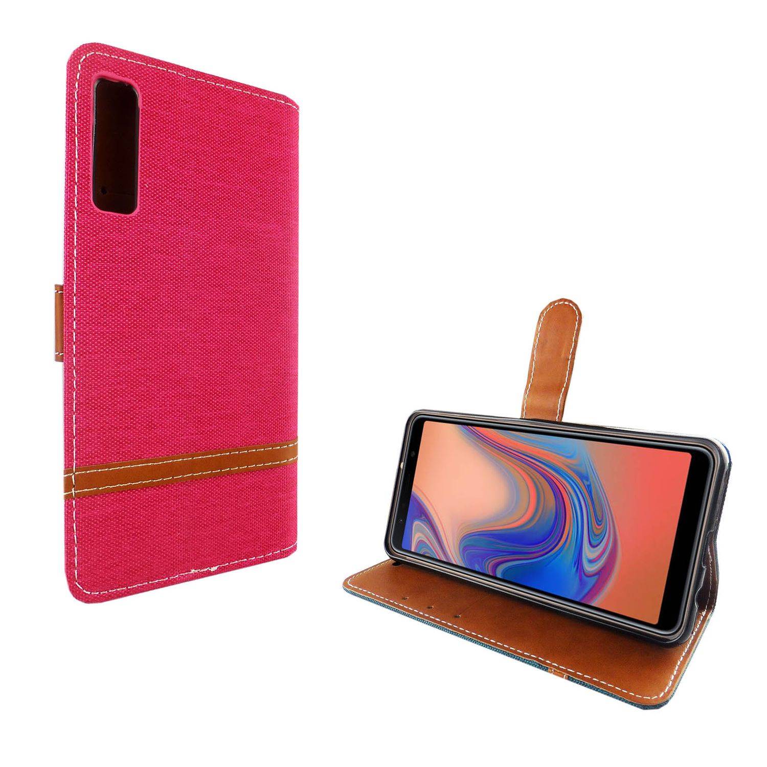 Samsung Galaxy A7 (2018) Handyhülle Bookcover Rosa