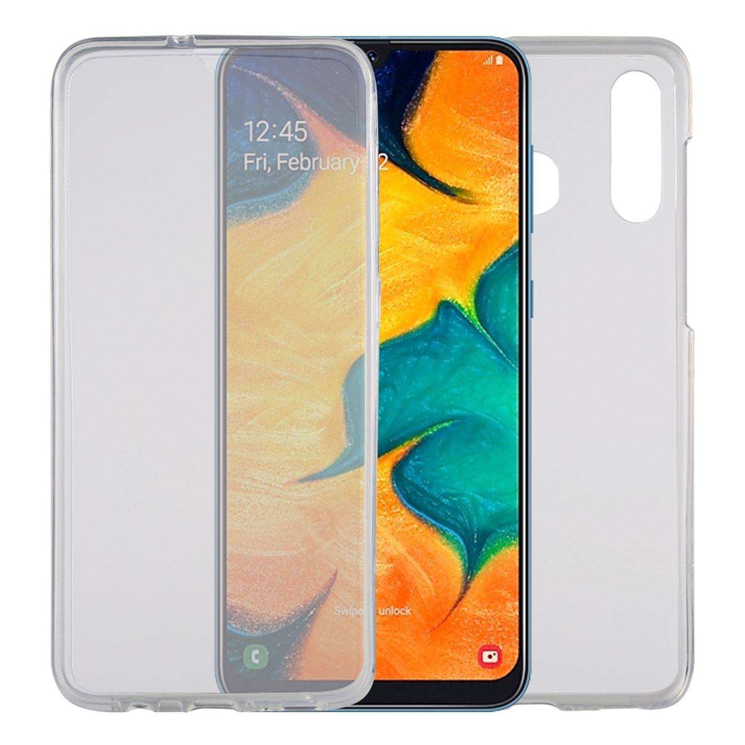 Samsung Galaxy A30 Handyhülle Full-Cover 360 Grad Full Cover Transparent