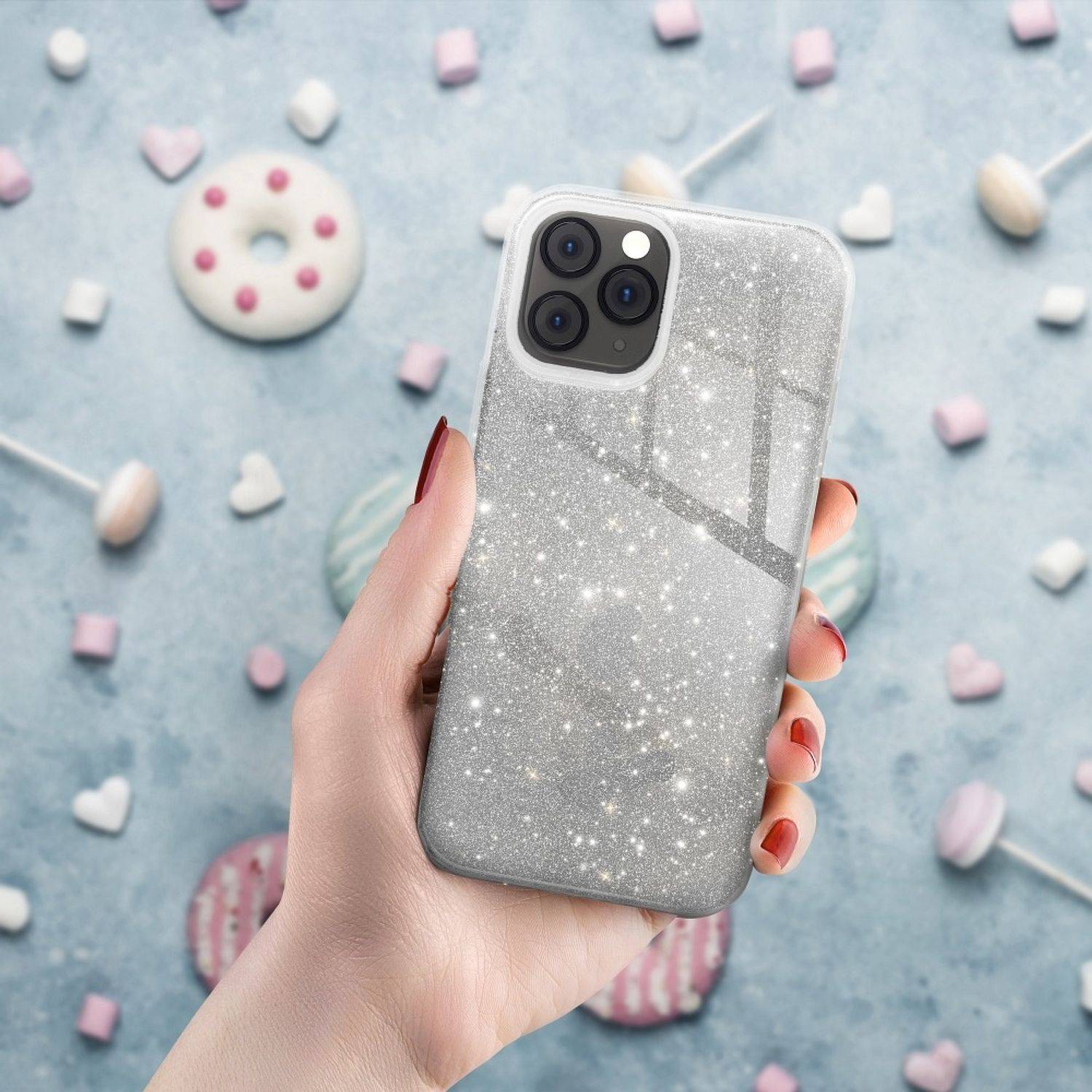 Hülle kompatibel mit Xiaomi Redmi 9 Kunststoff Soft Handyhülle - Handy Case Silber