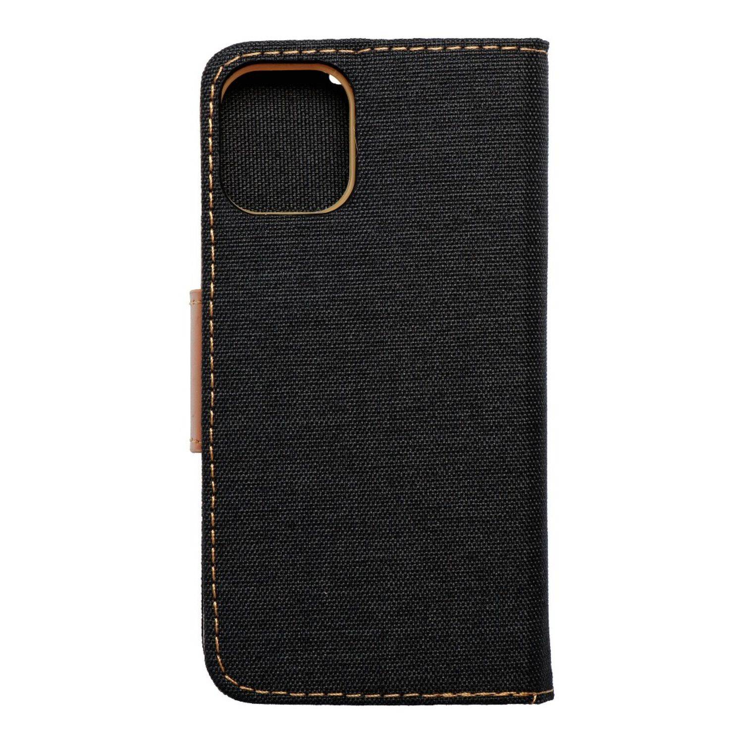 Hülle kompatibel mit Apple iPhone 12 Mini Kunstleder Handyhülle - Handy Case Schwarz