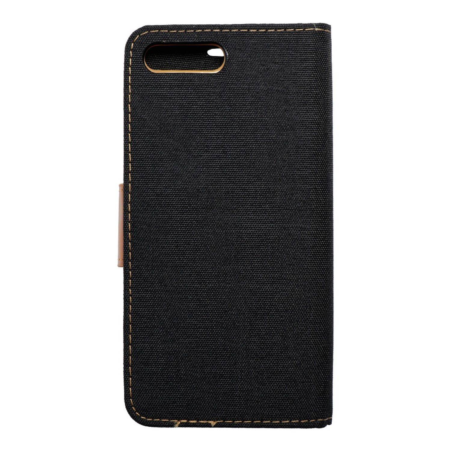 Hülle kompatibel mit Apple iPhone 7 Plus / 8 Plus Kunstleder Handyhülle - Handy Case Schwarz