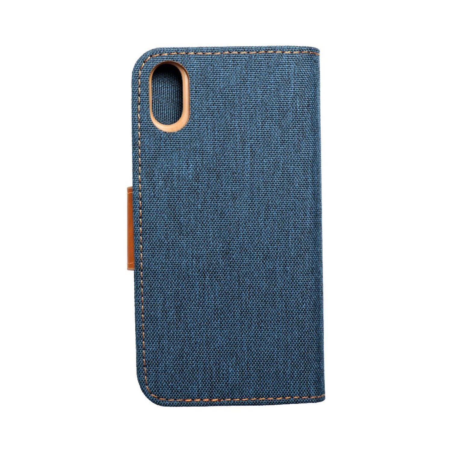 Hülle kompatibel mit Apple iPhone XS Kunstleder Handyhülle - Handy Case Blau