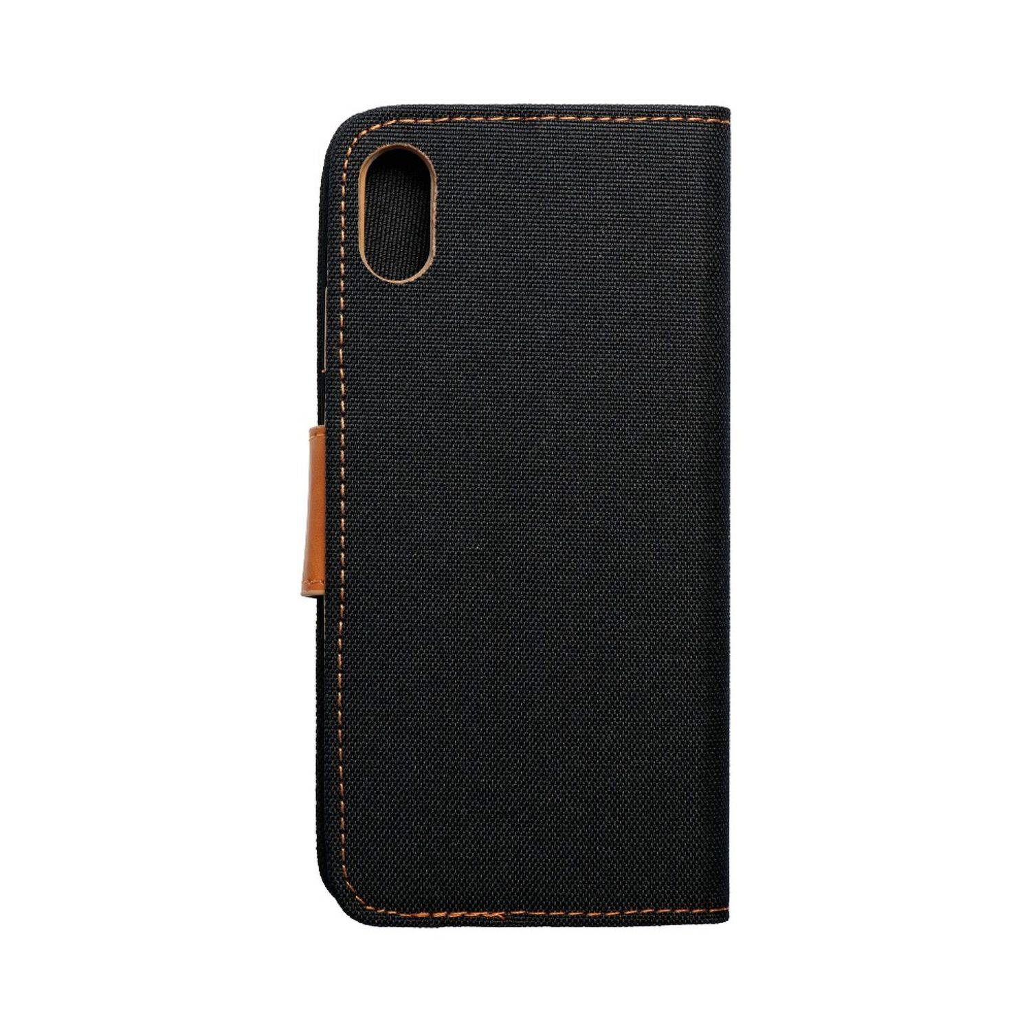 Hülle kompatibel mit Apple iPhone XS Max Kunstleder Handyhülle - Handy Case Schwarz