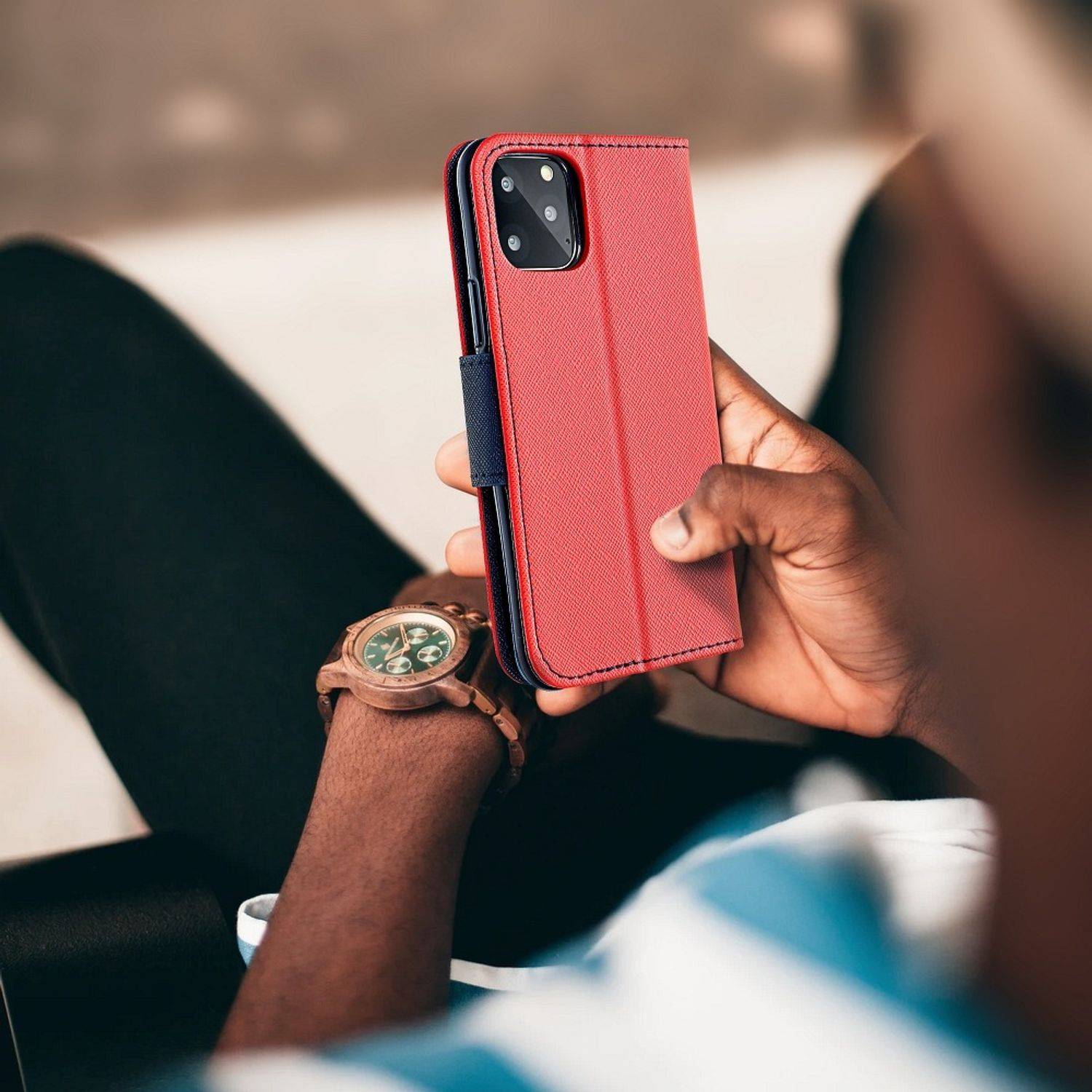 Hülle kompatibel mit Nokia 44990 Kunstleder Handyhülle - Handy Case Rot