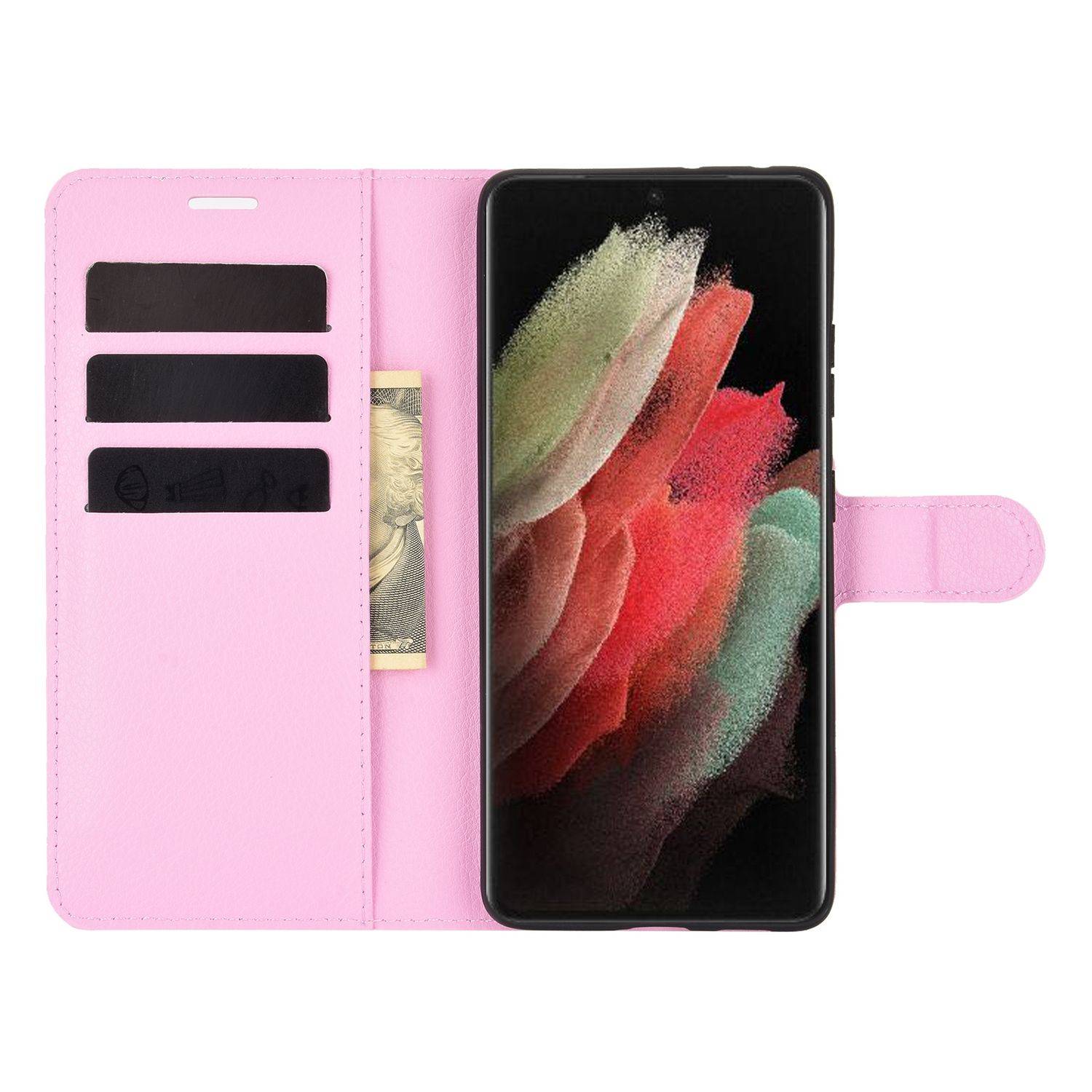 Samsung Galaxy S21 Ultra Handyhülle Bookcover Rosa