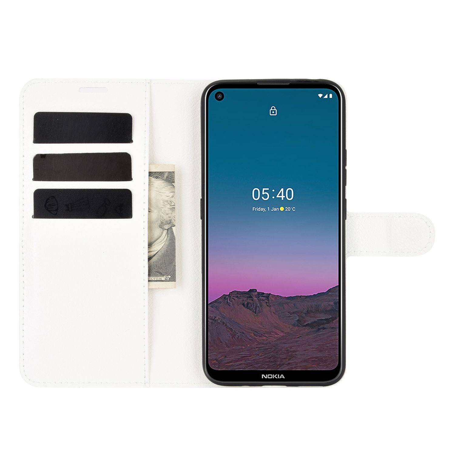 Nokia 5.4 Handyhülle Bookcover Weiß