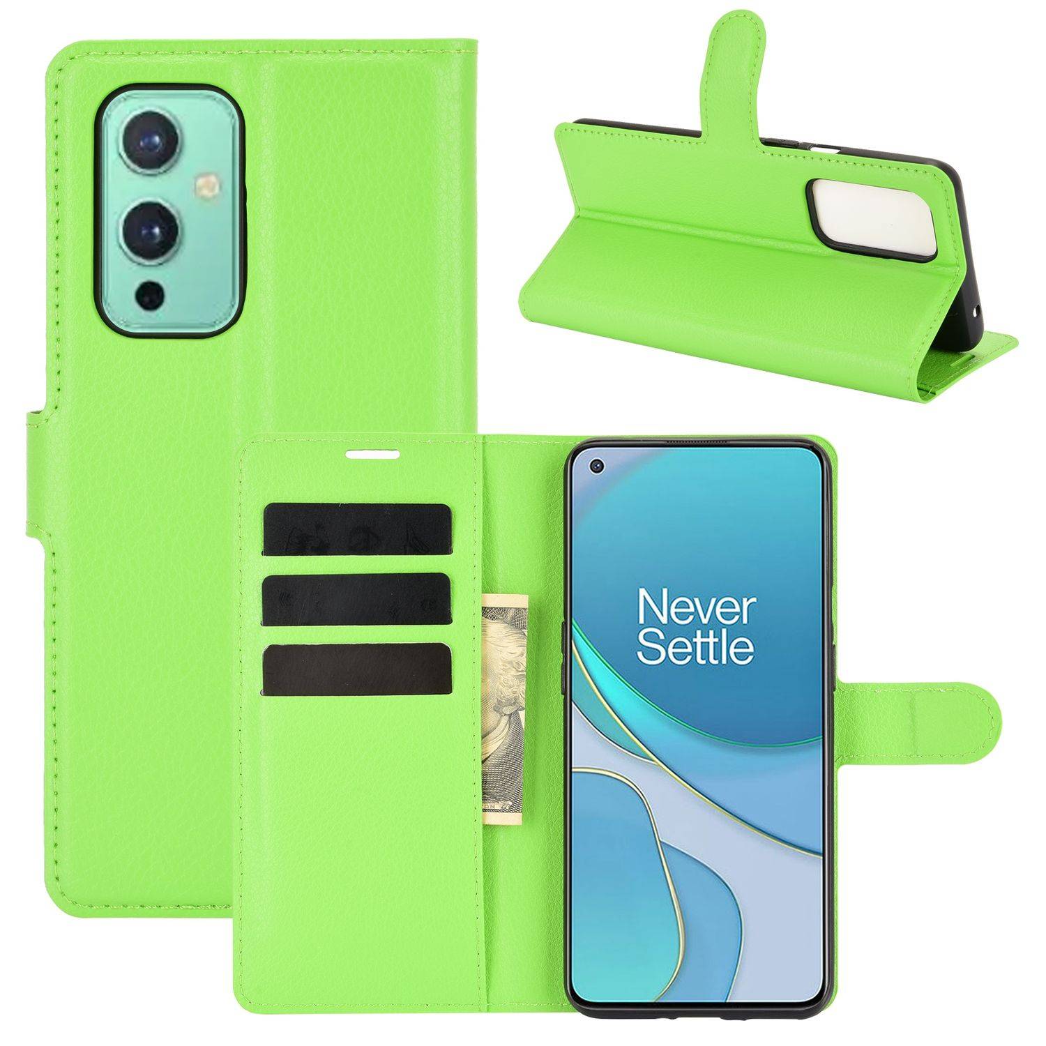 OnePlus 9 Handyhülle Bookcover Grün