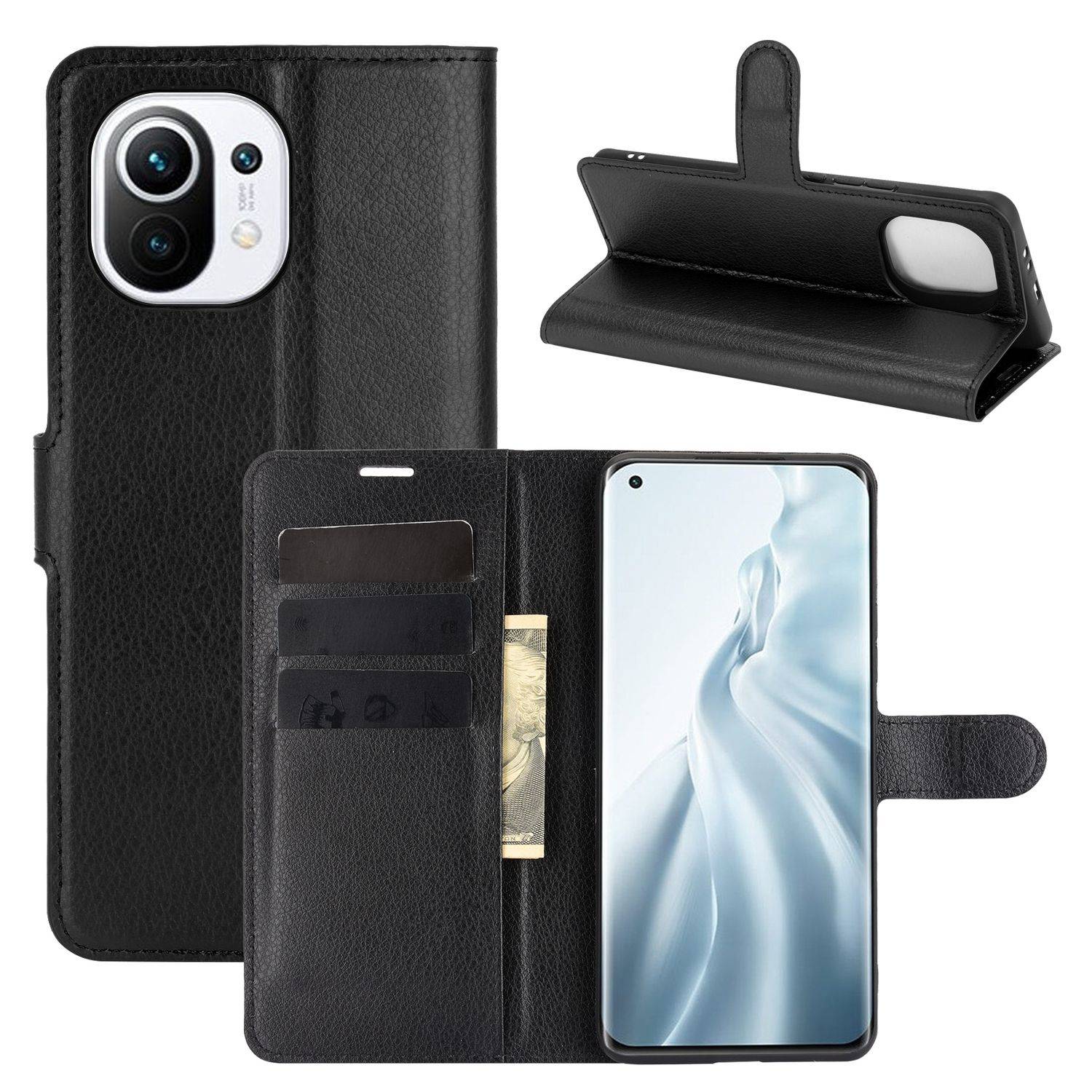 Xiaomi Mi 11 Handyhülle Bookcover Schwarz