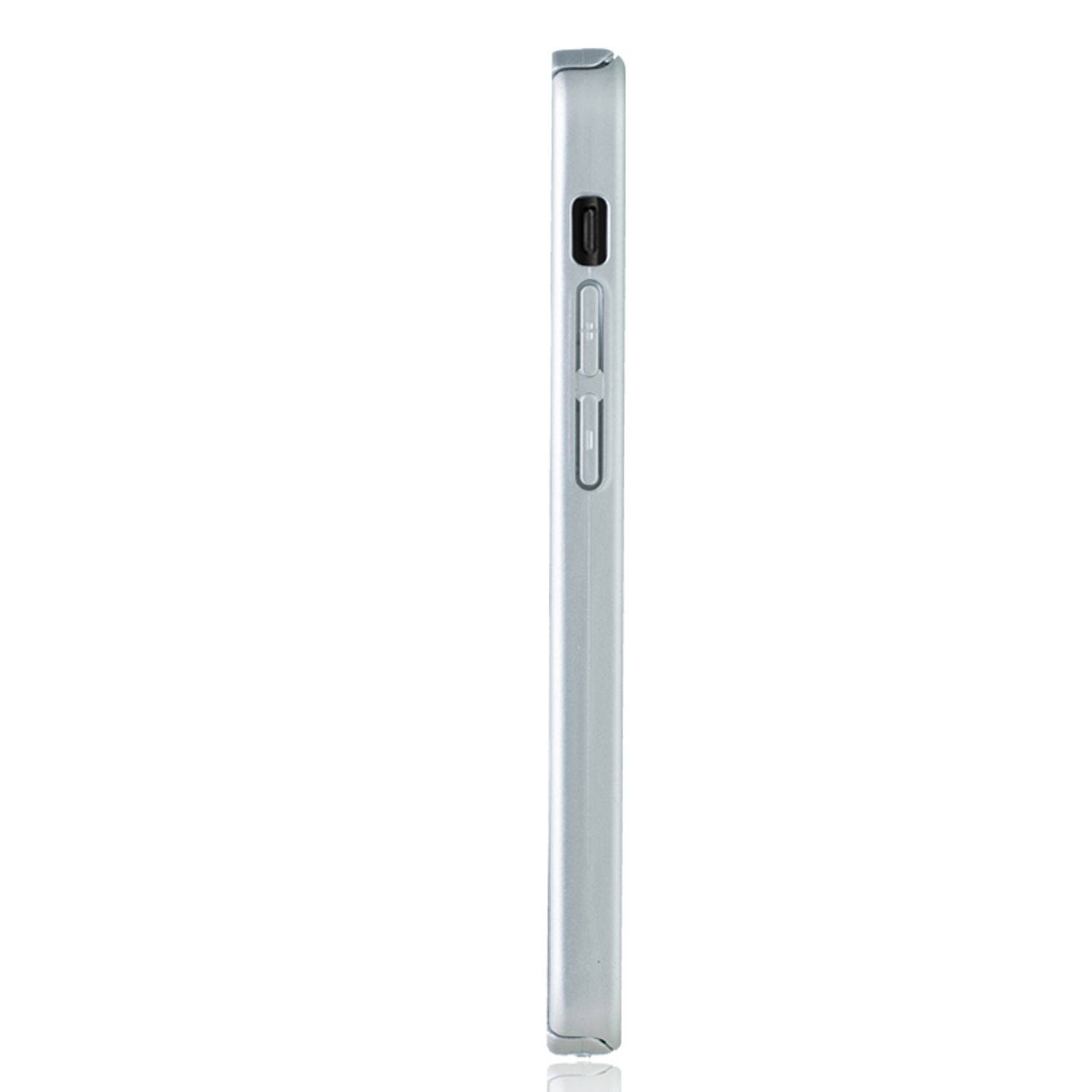 Apple iPhone 12 Mini Handyhülle 360 Grad Cover Displayschutz Full Cover Silber