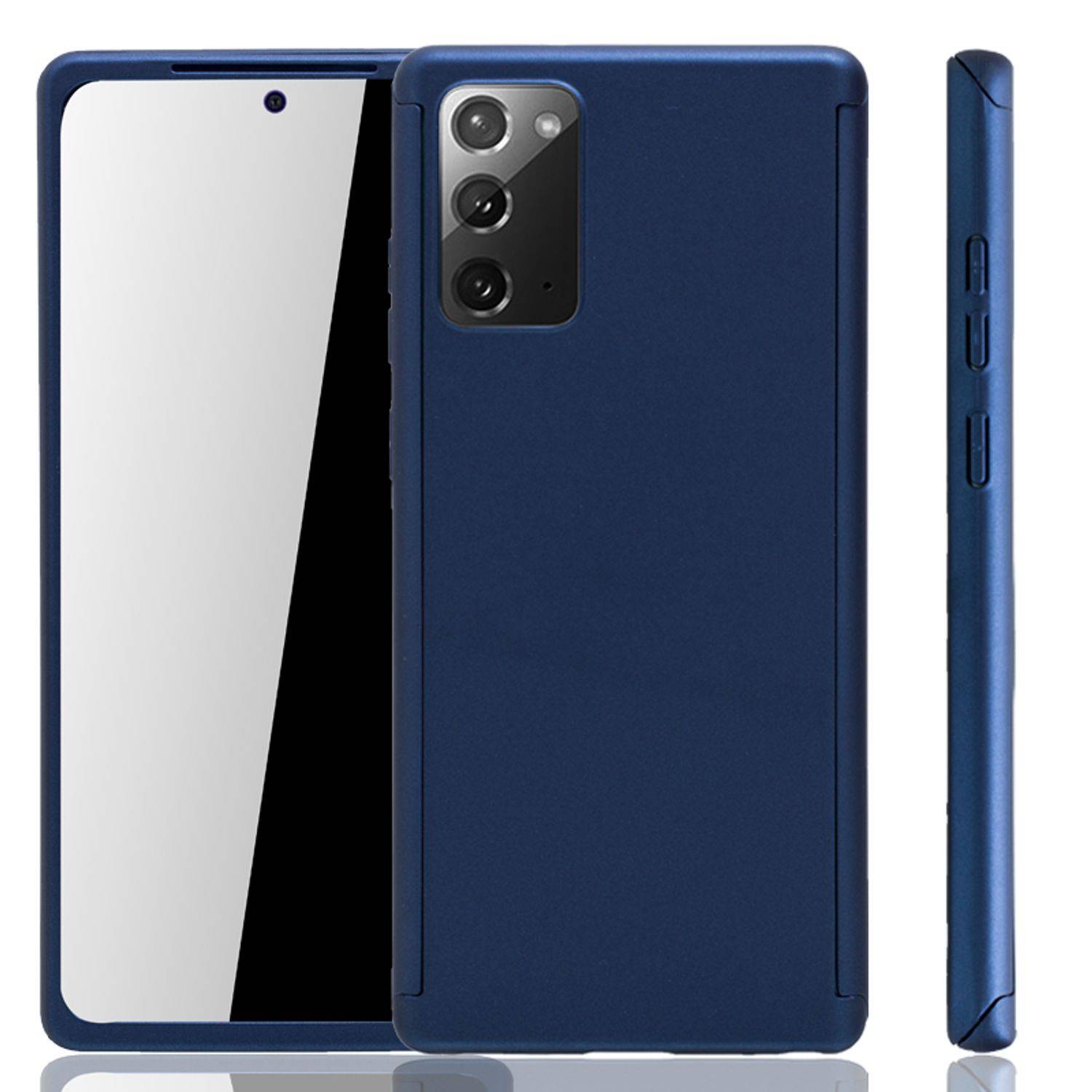 Samsung Galaxy Note 20 Handyhülle 360 Grad Cover Displayschutz Full Cover Blau