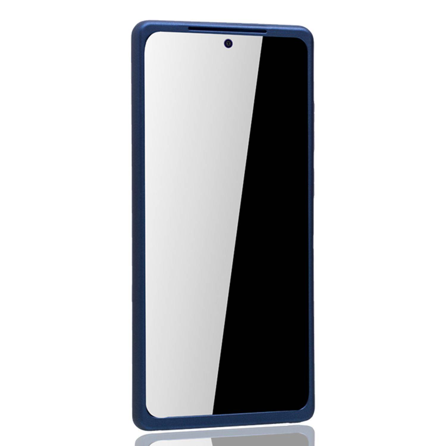 Samsung Galaxy Note 20 Handyhülle 360 Grad Cover Displayschutz Full Cover Blau