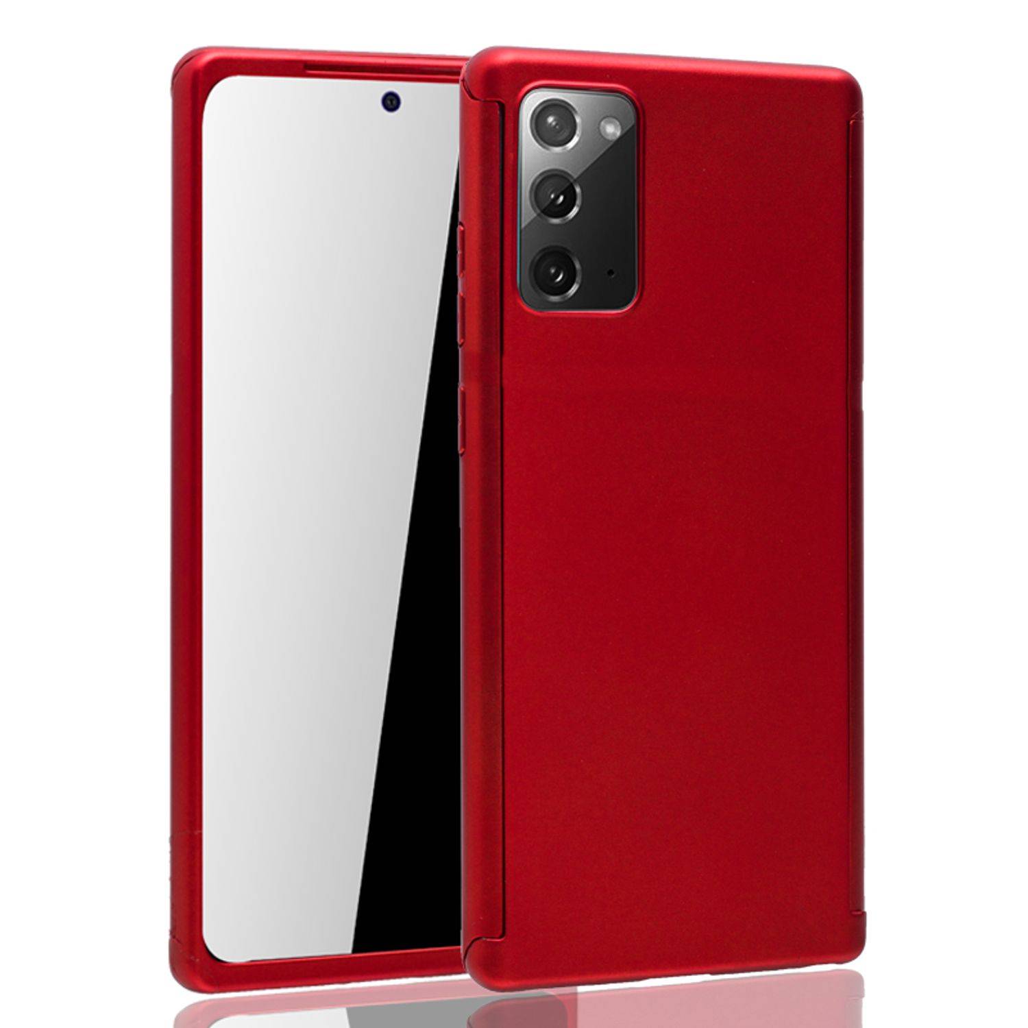 Samsung Galaxy Note 20 Handyhülle 360 Grad Cover Displayschutz Full Cover Rot