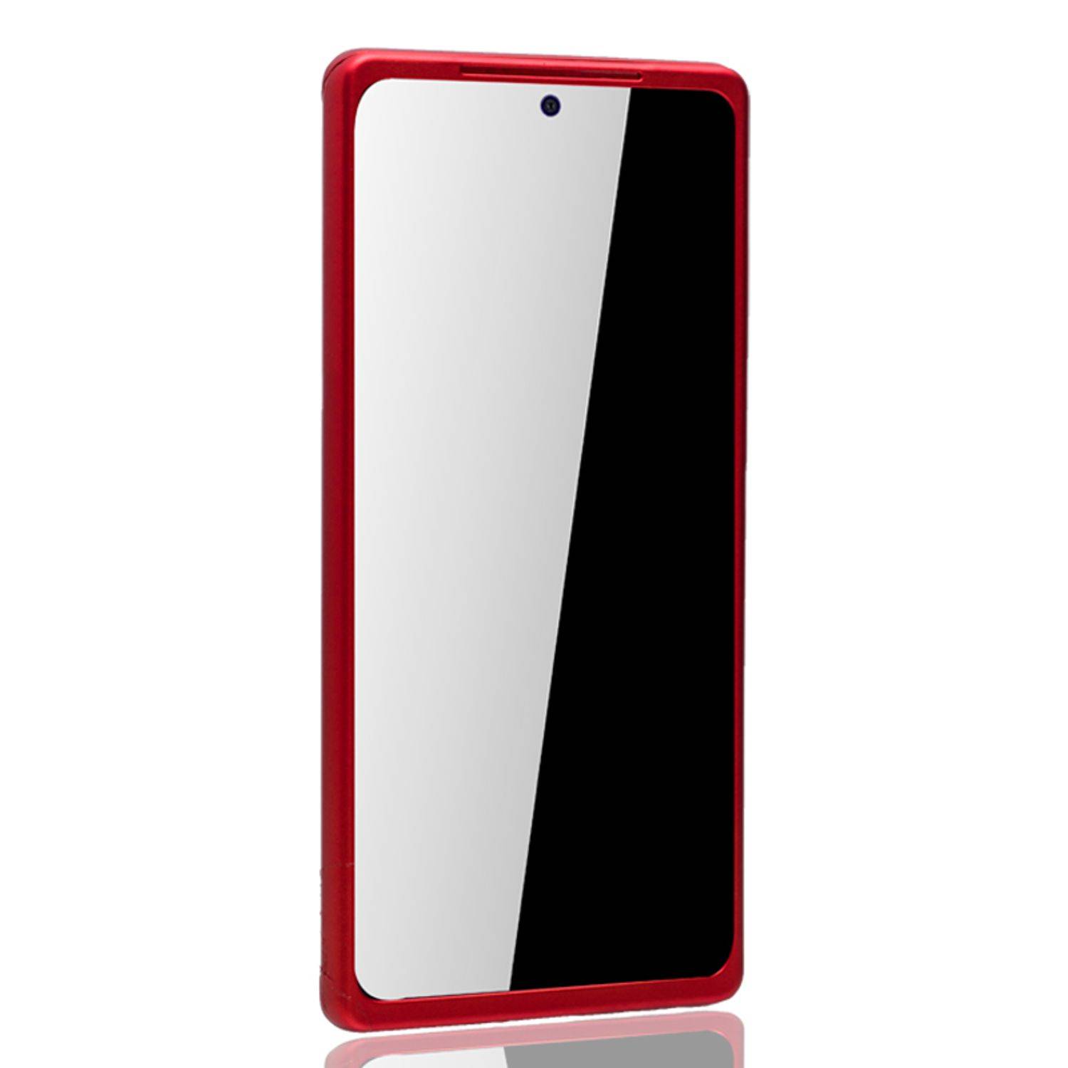 Samsung Galaxy Note 20 Handyhülle 360 Grad Cover Displayschutz Full Cover Rot