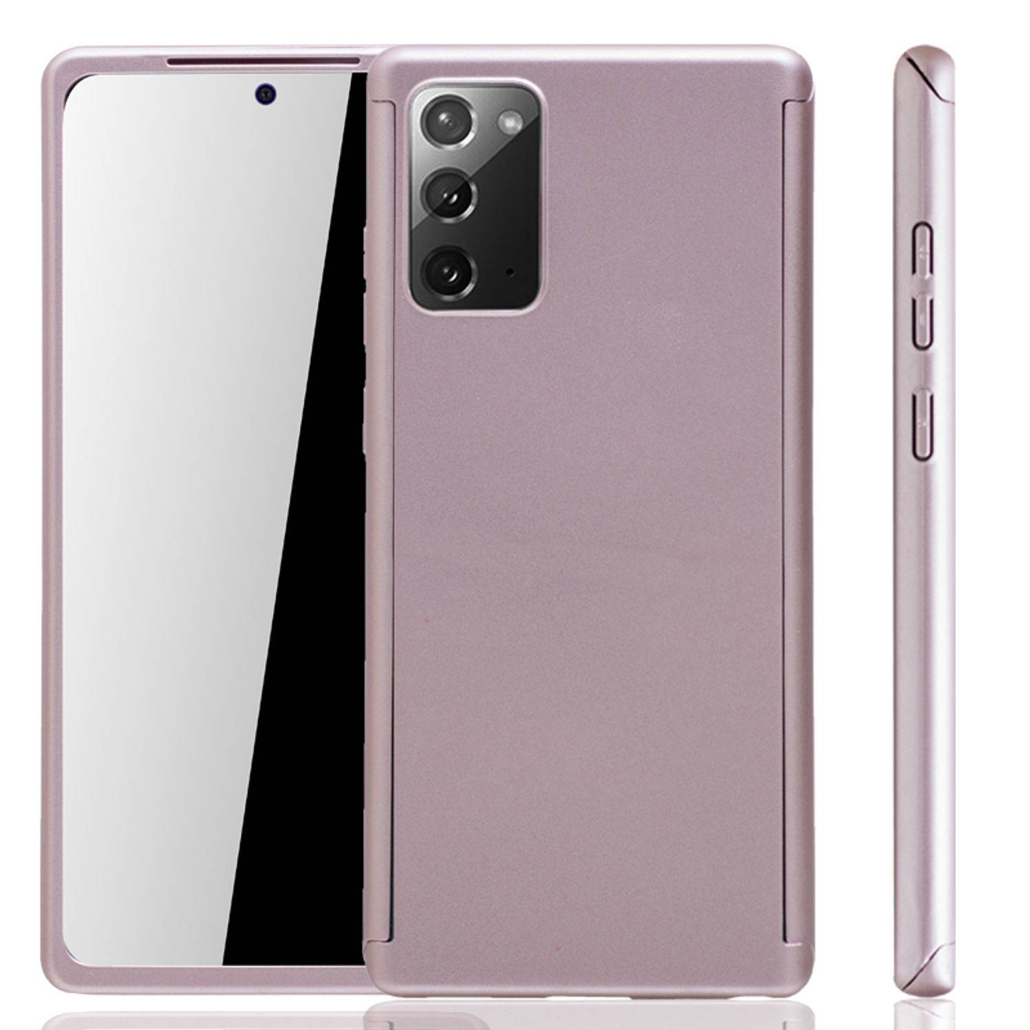 Samsung Galaxy Note 20 Handyhülle 360 Grad Cover Displayschutz Full Cover Rosa