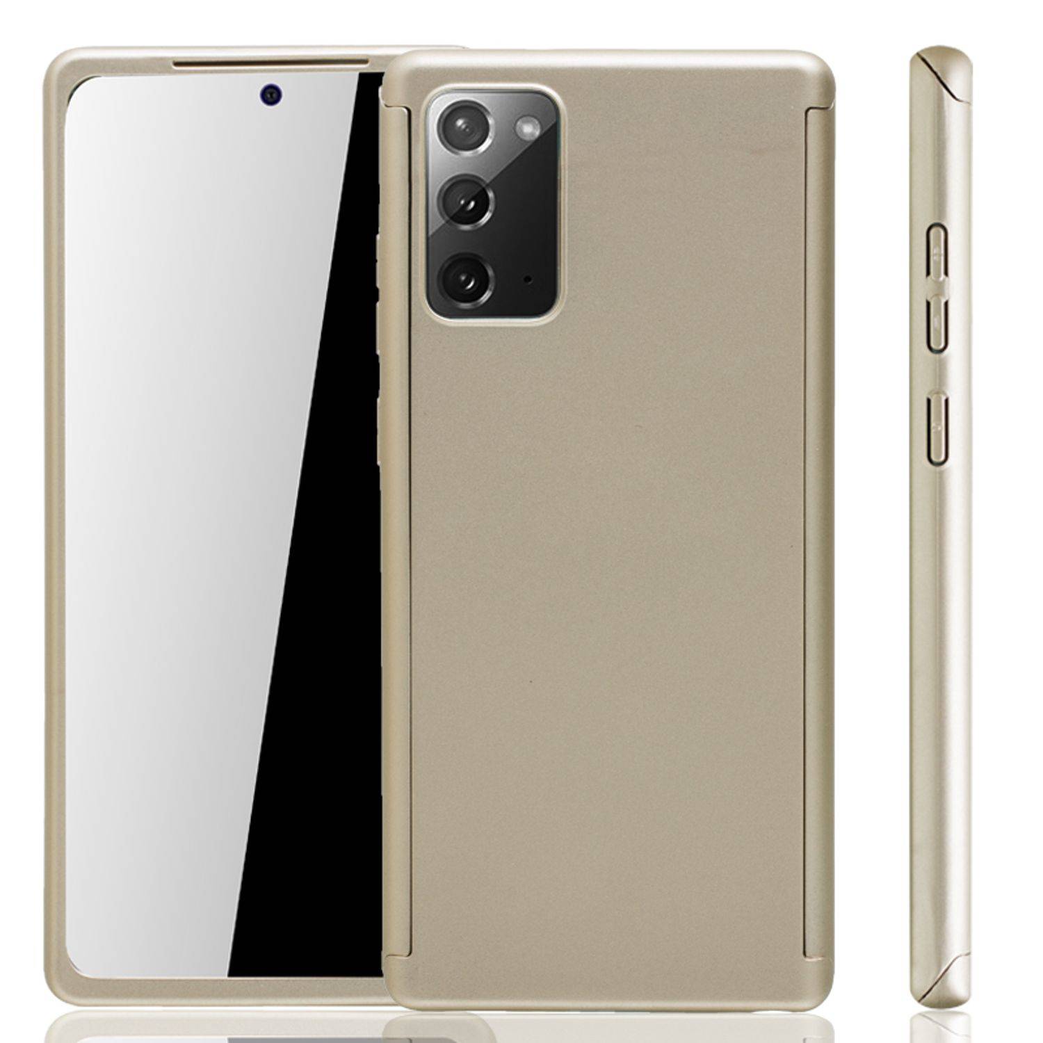 Samsung Galaxy Note 20 Handyhülle 360 Grad Cover Displayschutz Full Cover Gold